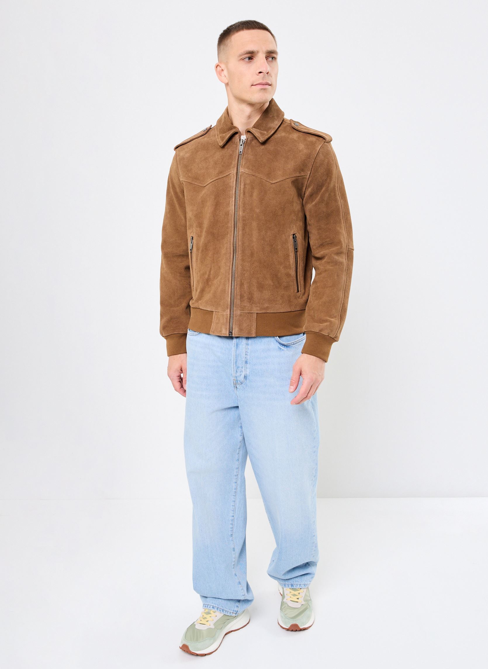 Blousons HCUI30008K homme marron The Kooples Blousons HCUI30008K homme marron CAM01