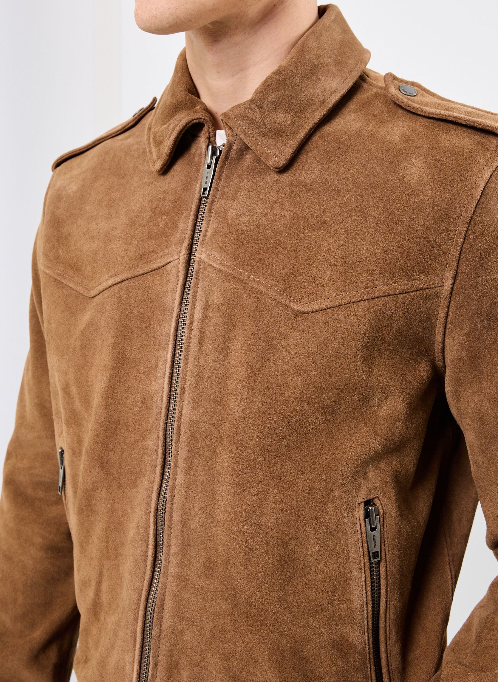 Blousons HCUI30008K homme marron The Kooples Blousons HCUI30008K homme marron CAM01