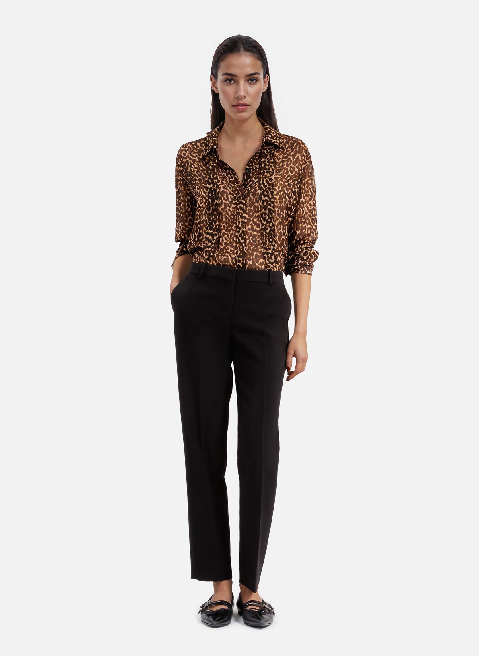 Bluse a maniche lunghe FCCL30026K donna marrone The Kooples Bluse a maniche lunghe FCCL30026K donna marrone LEO01