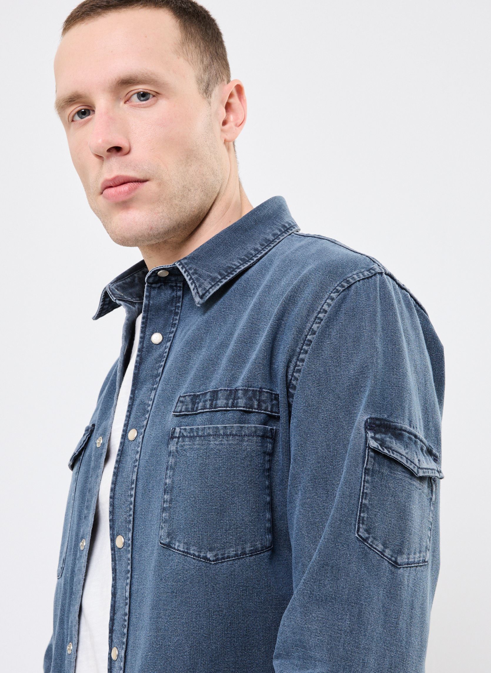 Chemises HCCD30003J homme bleu The Kooples Chemises HCCD30003J homme bleu BLU38