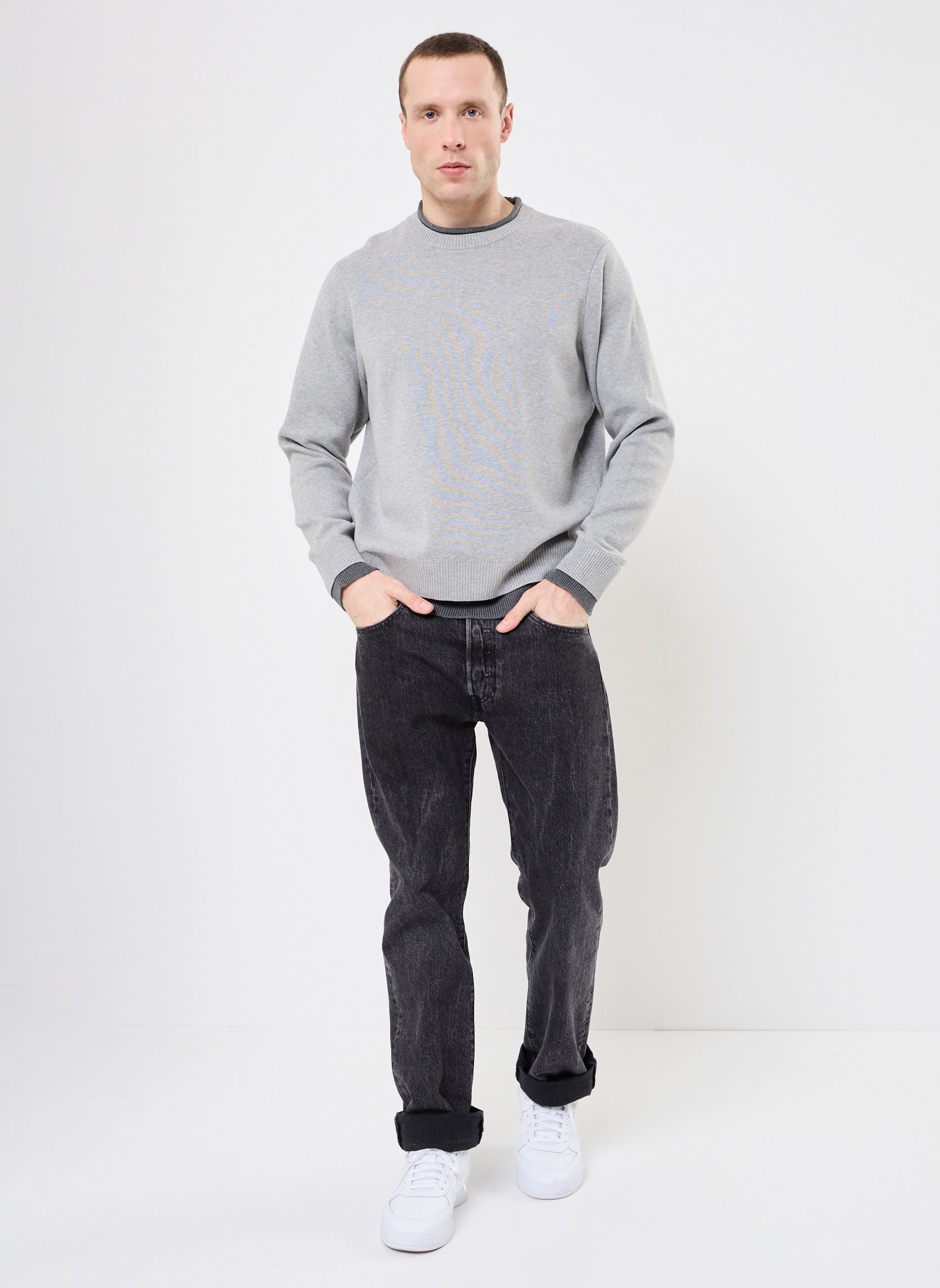 Pulls HPUL30044K homme gris The Kooples Pulls HPUL30044K homme gris GRI22
