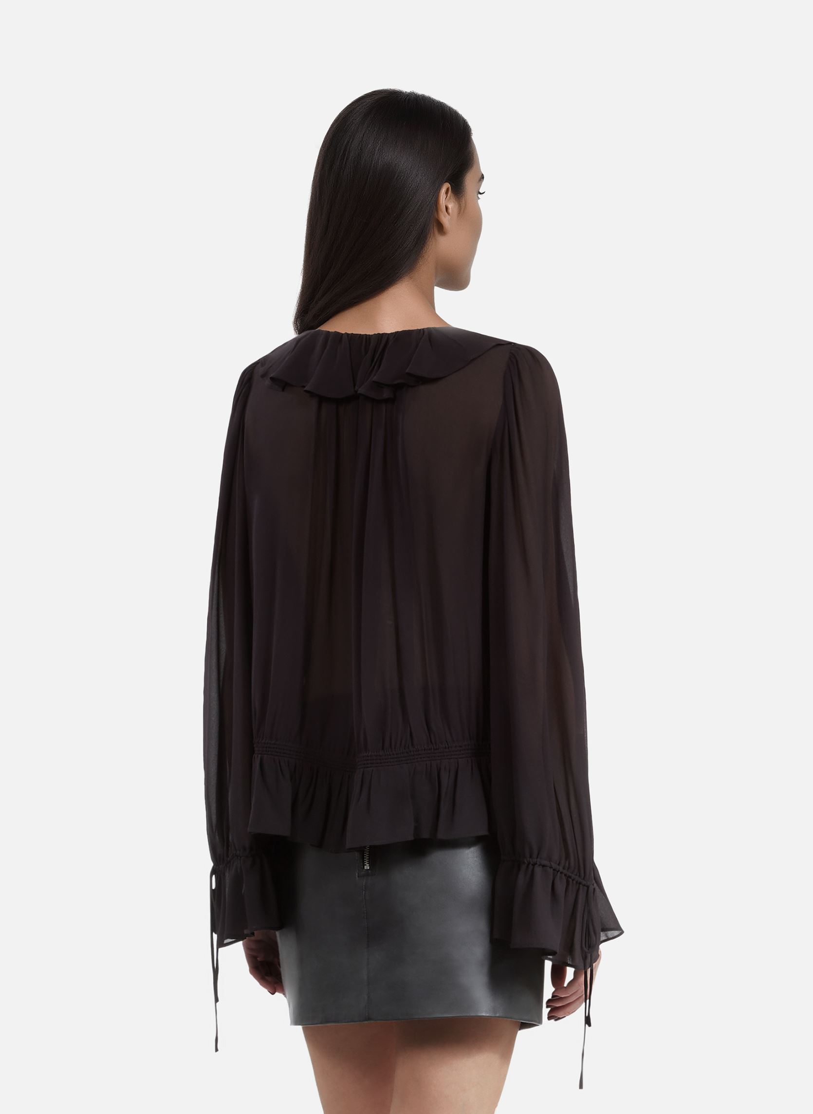 Blouses manches longues FTOP30017K femme noir The Kooples Blouses manches longues FTOP30017K femme noir BLA03