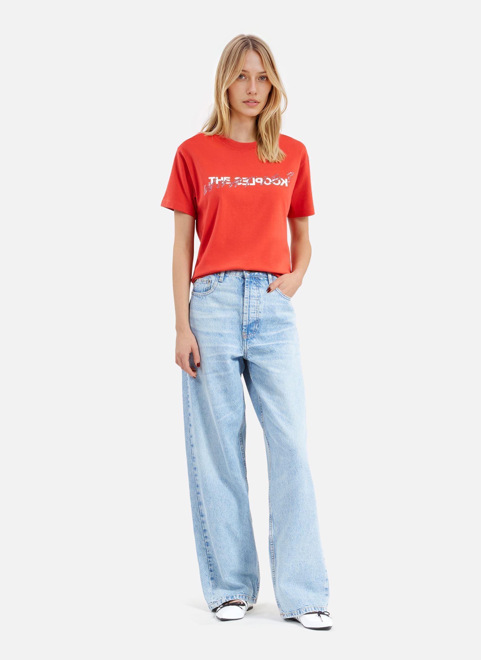 Camisetas de manga corta FTSC30027K mujer rojo The Kooples Camisetas de manga corta FTSC30027K mujer rojo RED01