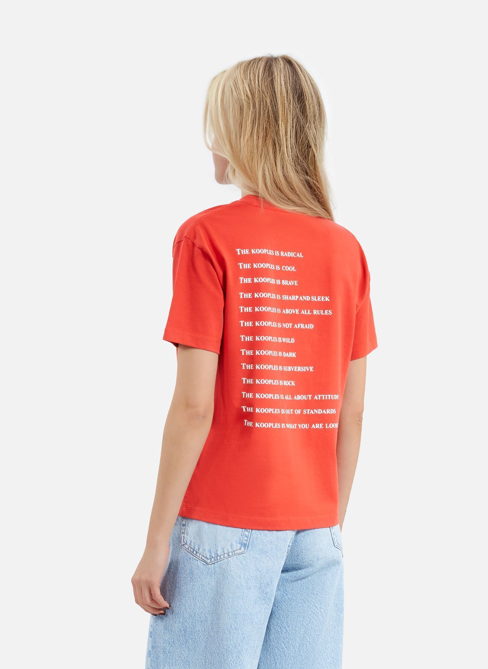 Camisetas de manga corta FTSC30027K mujer rojo The Kooples Camisetas de manga corta FTSC30027K mujer rojo RED01