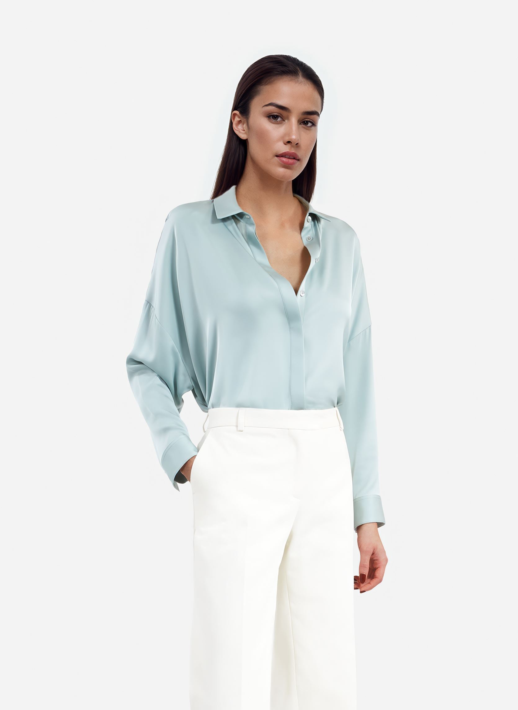 Langarm-Hemden FCCL30032K damen blau The Kooples Langarm-Hemden FCCL30032K damen blau BLU66