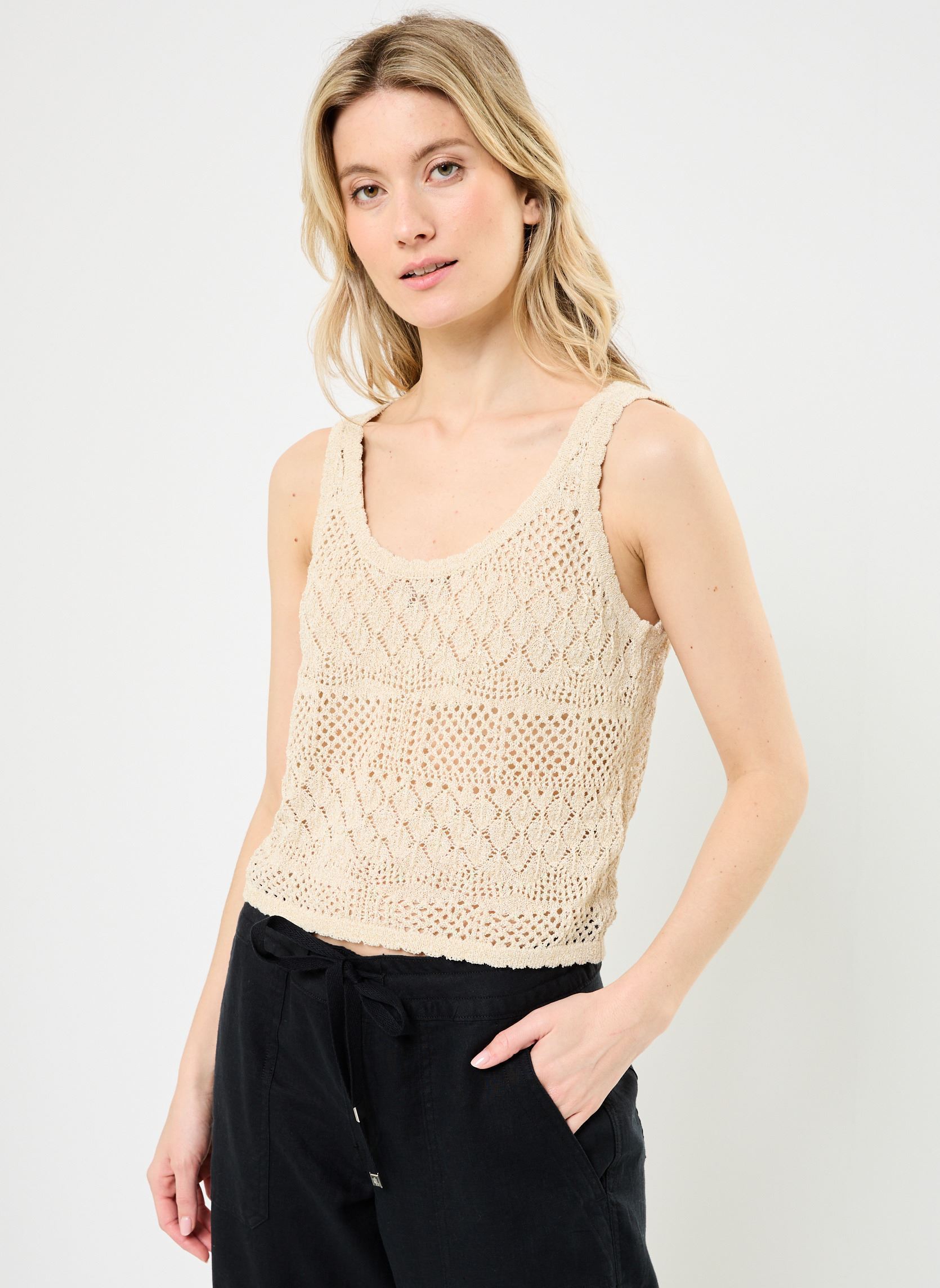Vêtements Vero Moda VMAMALFI SHINE SL U NECK SHORT PULL. FR pour Accessoires - vue 2