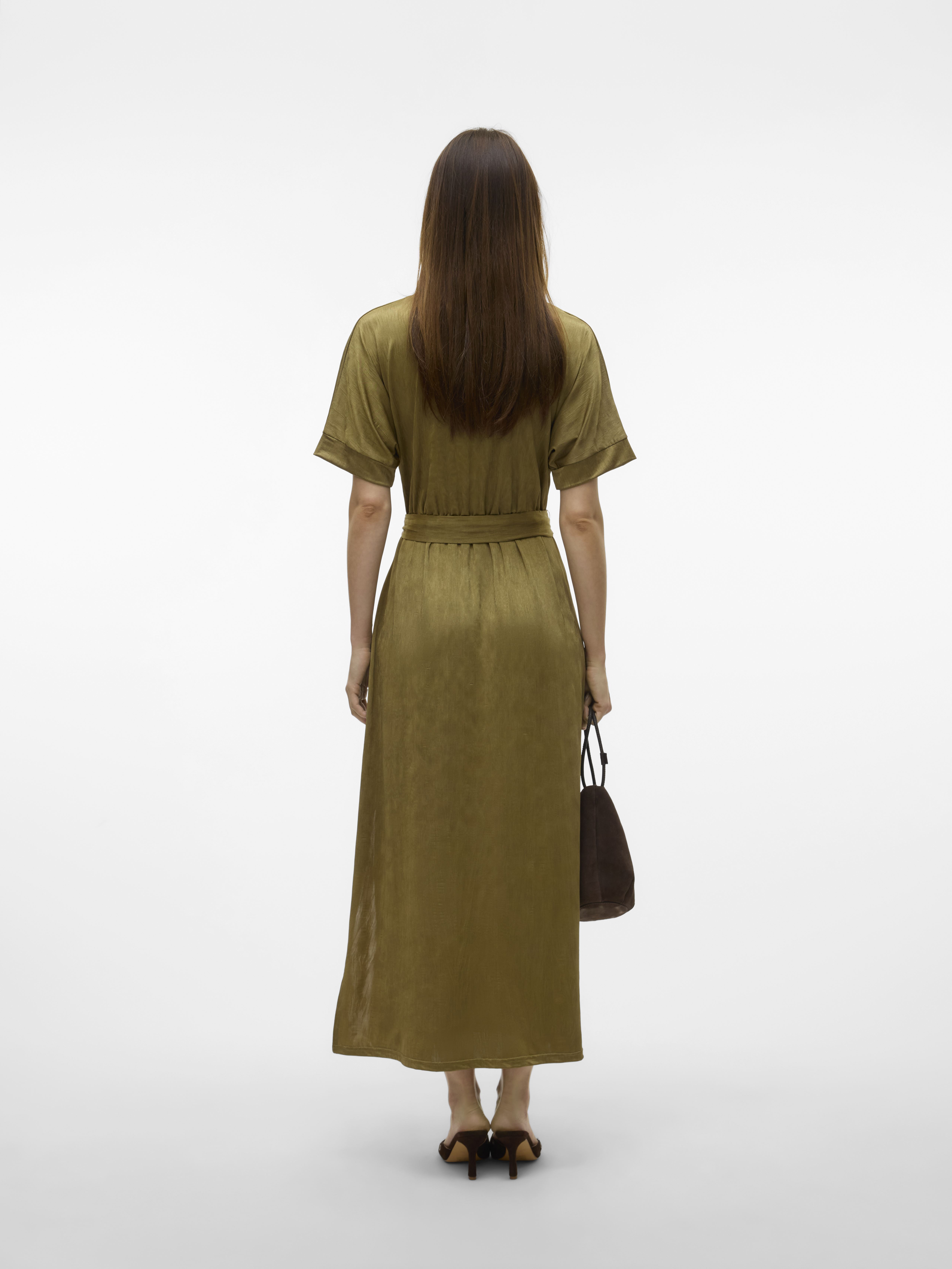 Vestiti lunghi VMCABINA C/S V-NECK 7/8 DRESS JRS LCS donna verde Vero Moda Vestiti lunghi VMCABINA C/S V-NECK 7/8 DRESS JRS LCS donna verde GOTHIC OLIVE