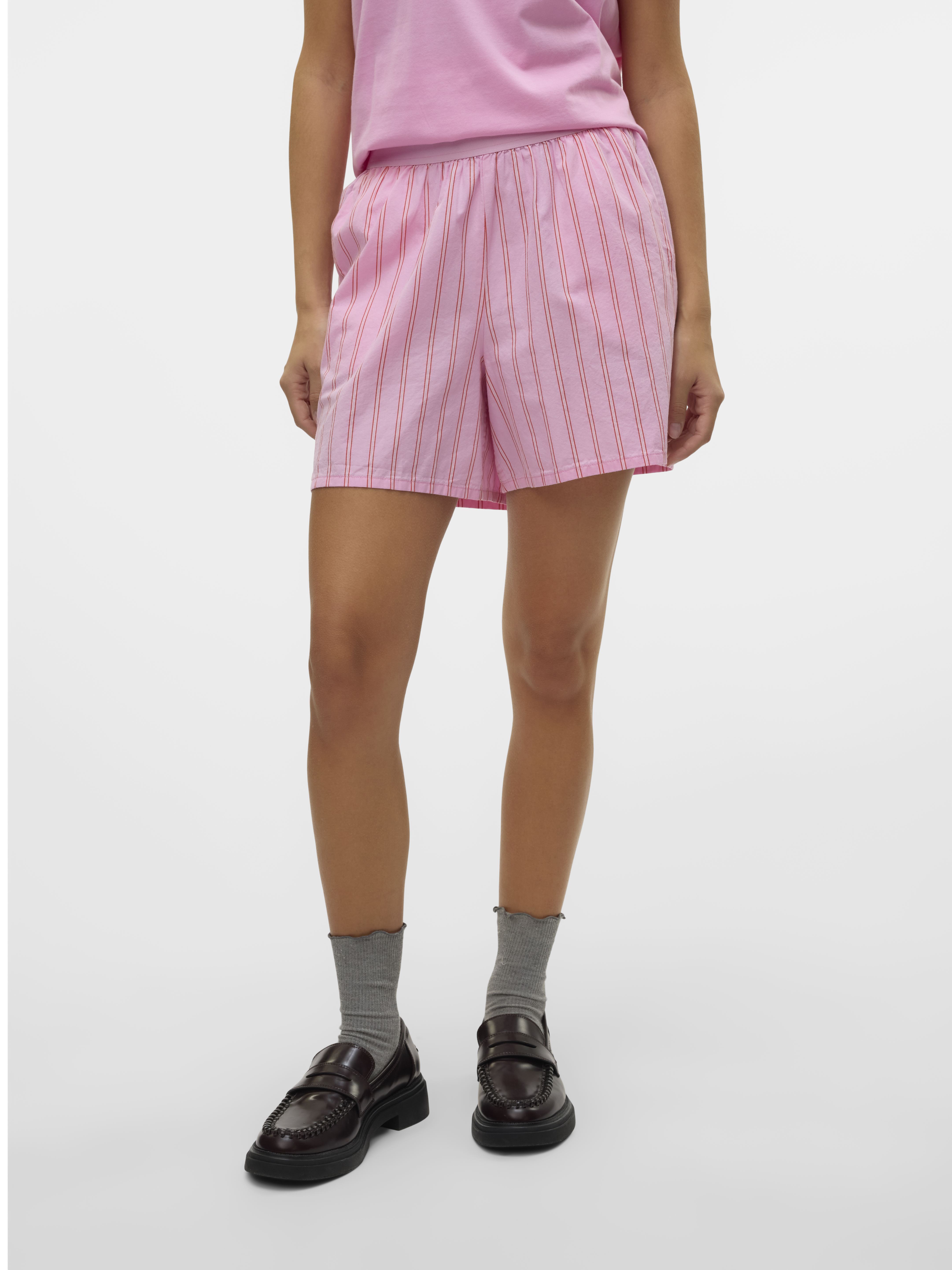 Vêtements Vero Moda VMCHARLOTTE MW STRIPE SHORTS WVN GA pour Accessoires