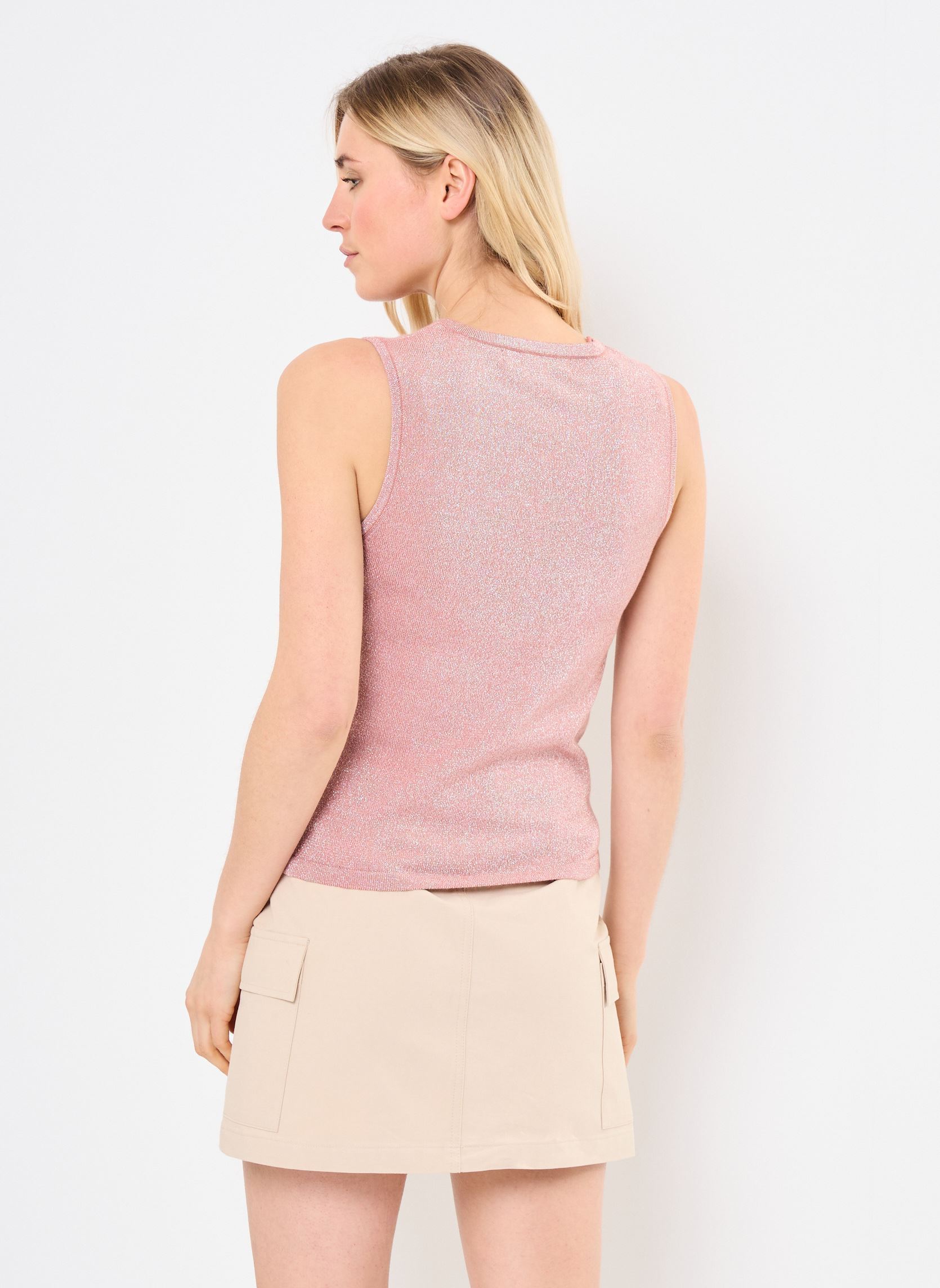 Tanktops VMELSA SHINE SL V-NECK TOP FR damen braun Vero Moda Tanktops VMELSA SHINE SL V-NECK TOP FR damen braun Light Mahogany