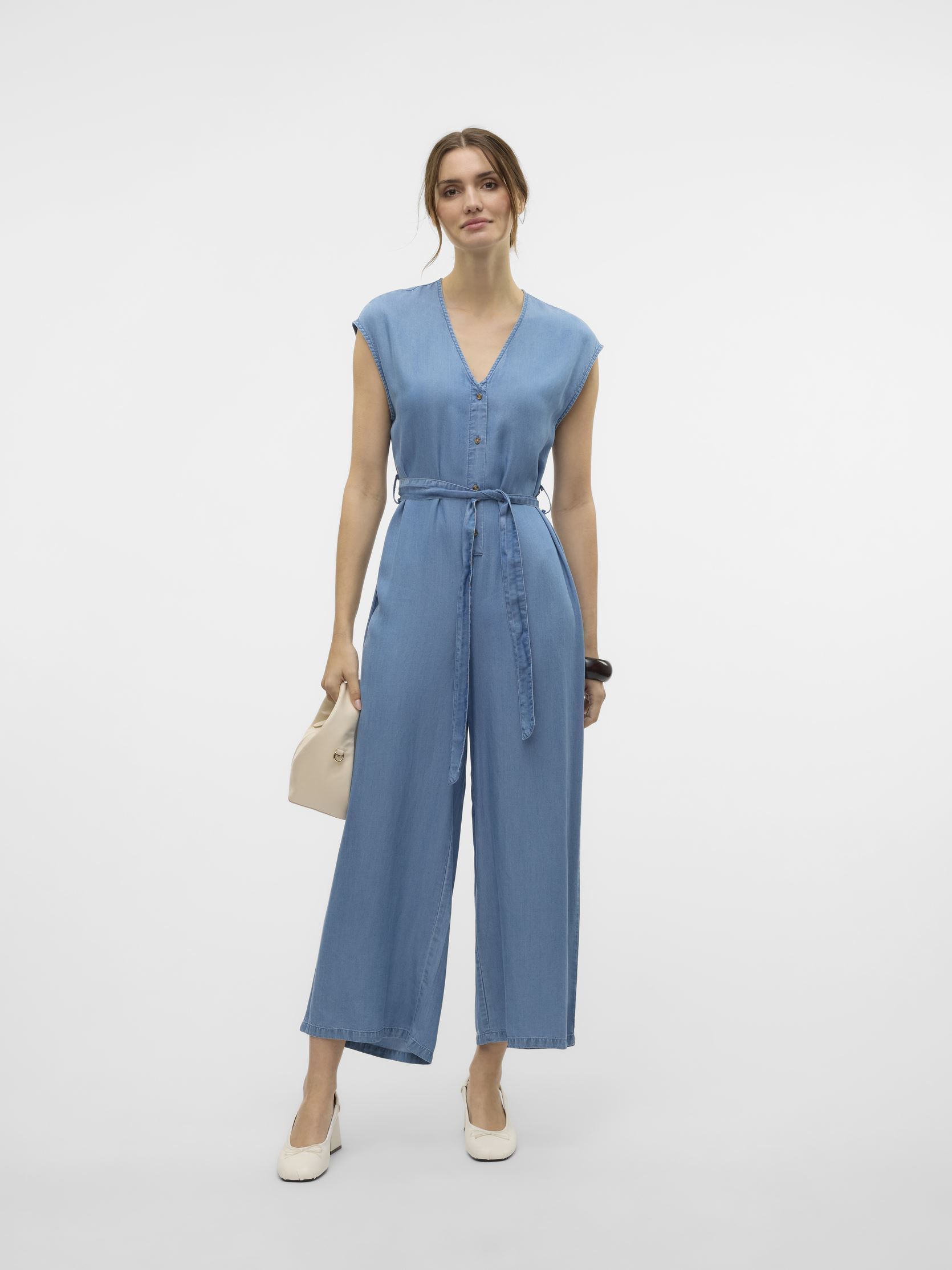 Tute pantalone VMFLEUR SS CULOTTE TENCEL JUMPSUIT GA donna blu Vero Moda Tute pantalone VMFLEUR SS CULOTTE TENCEL JUMPSUIT GA donna blu Medium Blue Denim
