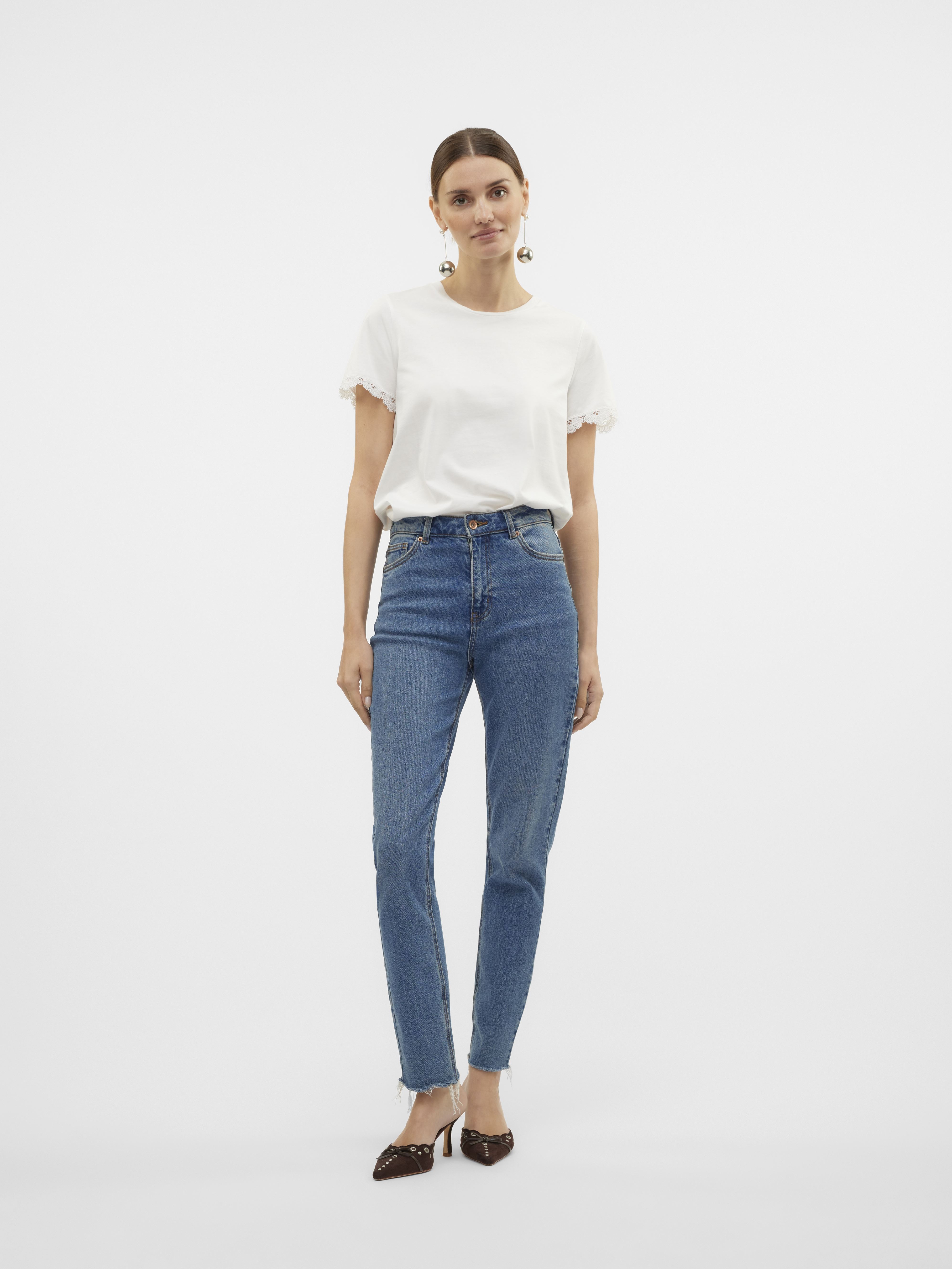 T-shirt a maniche corte VMHANNE FRANCIS SS TOP BOX JRS GA SLEEVE donna bianco Vero Moda T-shirt a maniche corte VMHANNE FRANCIS SS TOP BOX JRS GA SLEEVE donna bianco Snow white