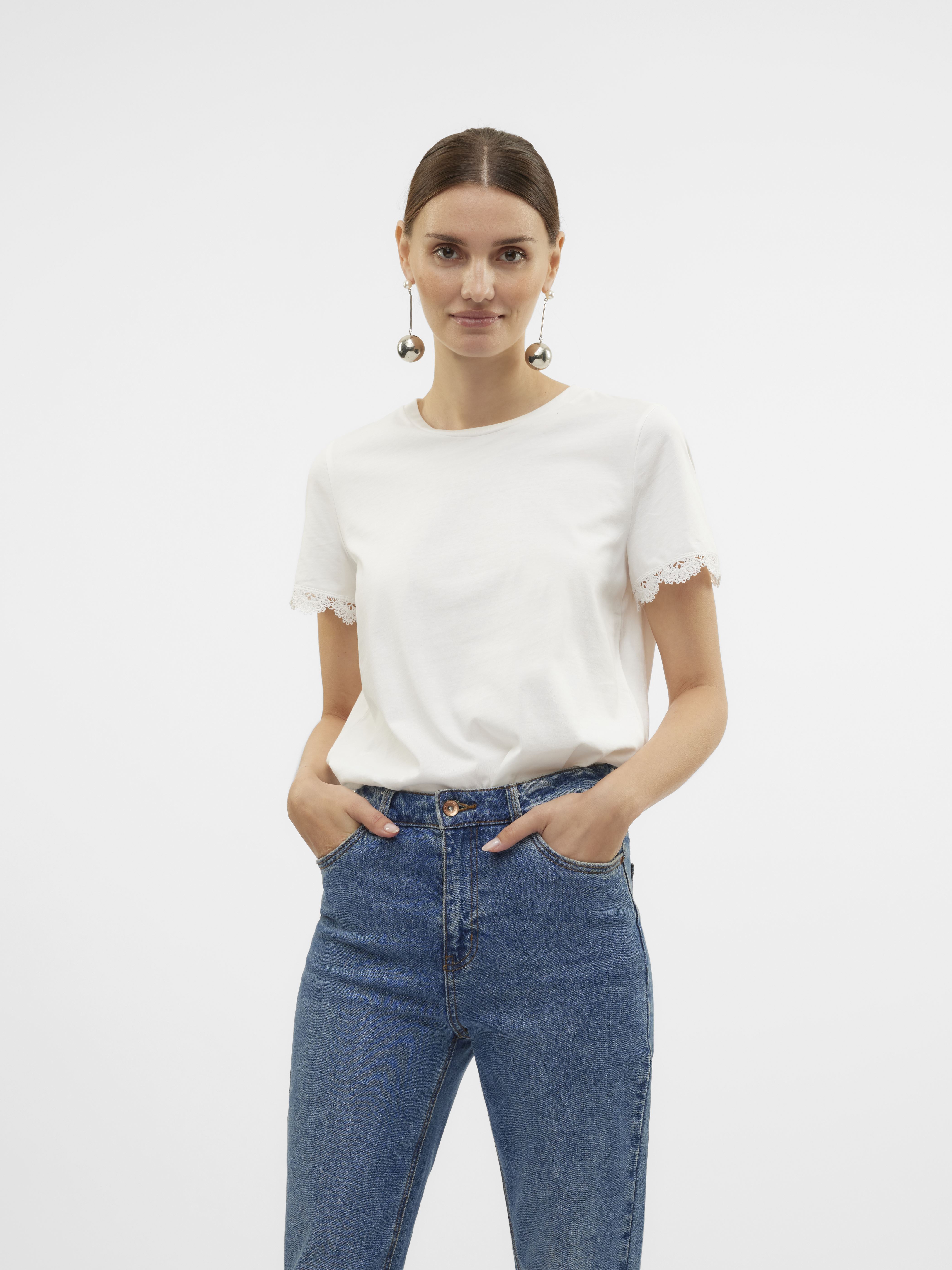 T-shirt a maniche corte VMHANNE FRANCIS SS TOP BOX JRS GA SLEEVE donna bianco Vero Moda T-shirt a maniche corte VMHANNE FRANCIS SS TOP BOX JRS GA SLEEVE donna bianco Snow white