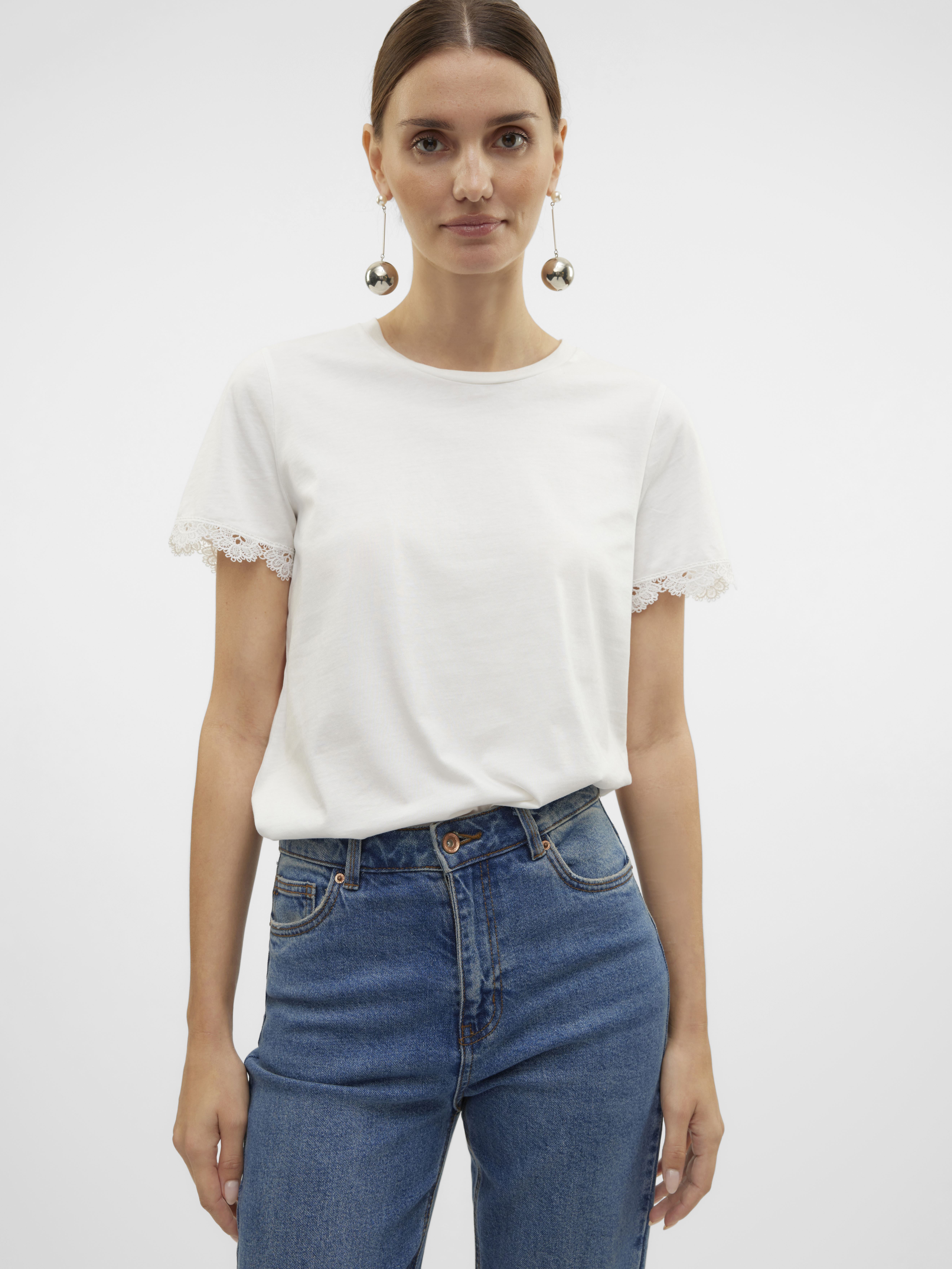 Vêtements Vero Moda VMHANNE FRANCIS SS TOP BOX JRS GA SLEEVE pour Accessoires