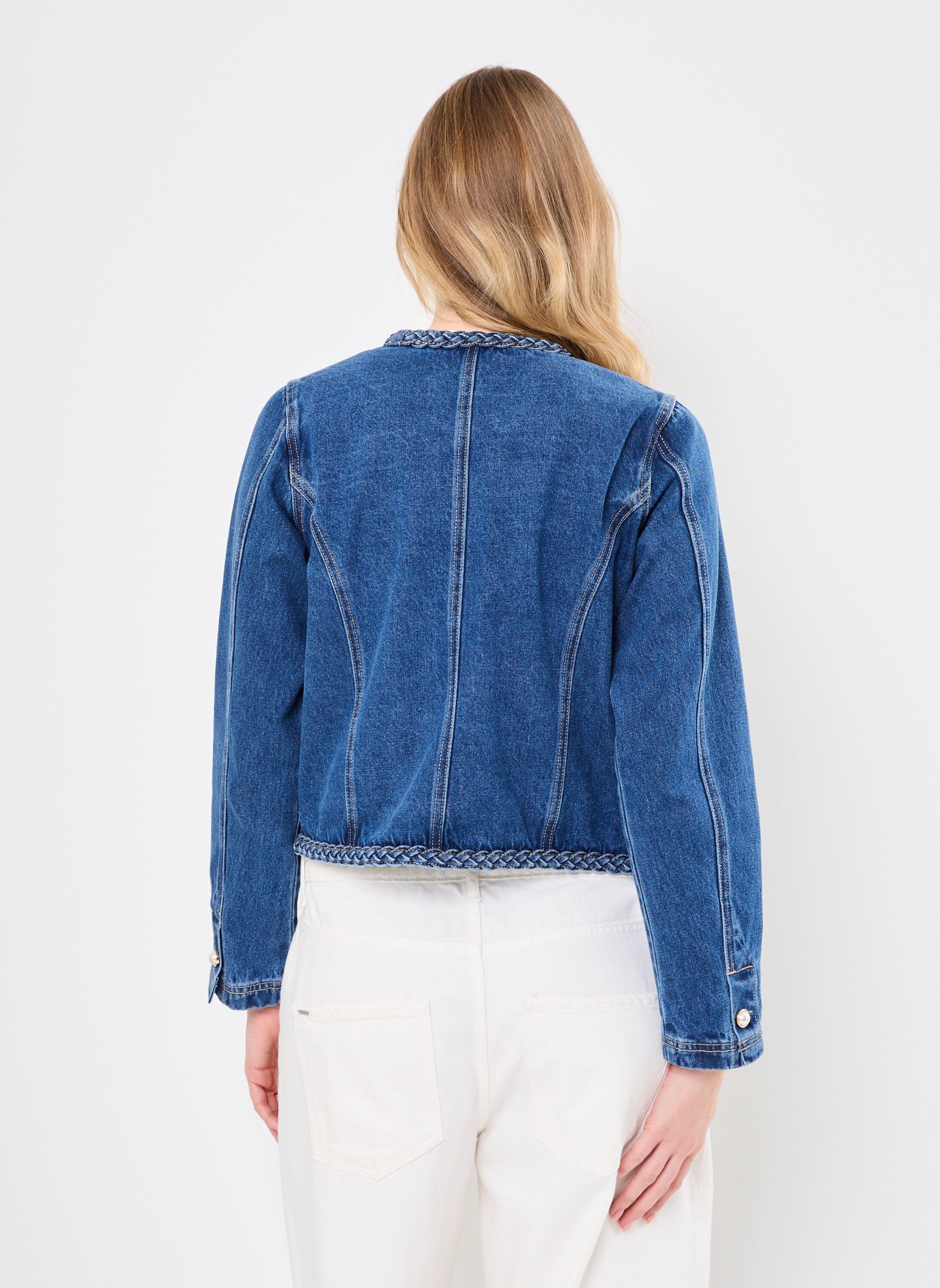 Vestes en jean VMHENRIETTE LS BRAIDED DENIM JACKET LCS femme bleu Vero Moda Vestes en jean VMHENRIETTE LS BRAIDED DENIM JACKET LCS femme bleu Light Blue Denim