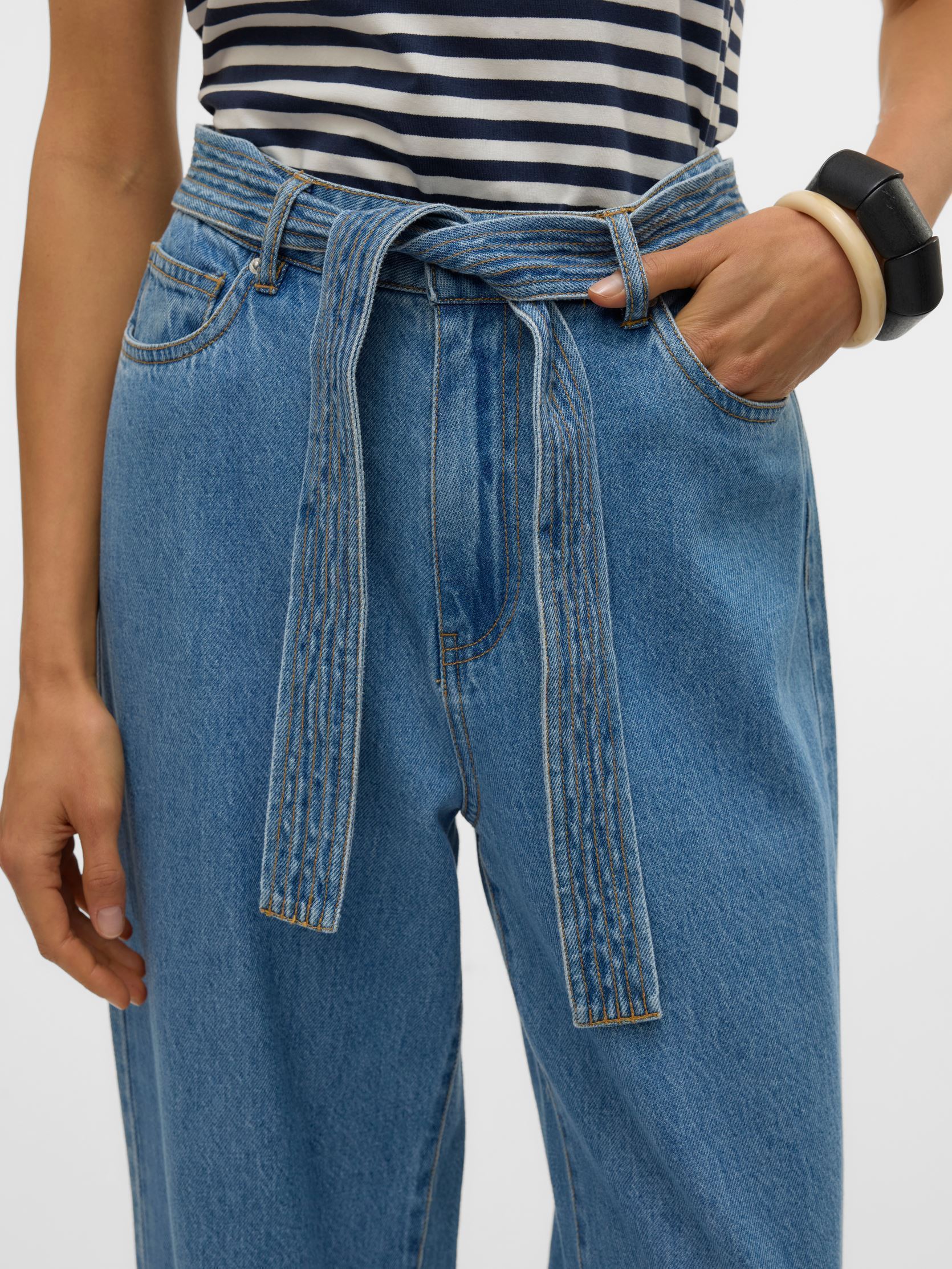 Weite Jeans VMKATHY SHR WIDE CROPPED JEANS YO377 damen blau Vero Moda Weite Jeans VMKATHY SHR WIDE CROPPED JEANS YO377 damen blau Medium Blue Denim