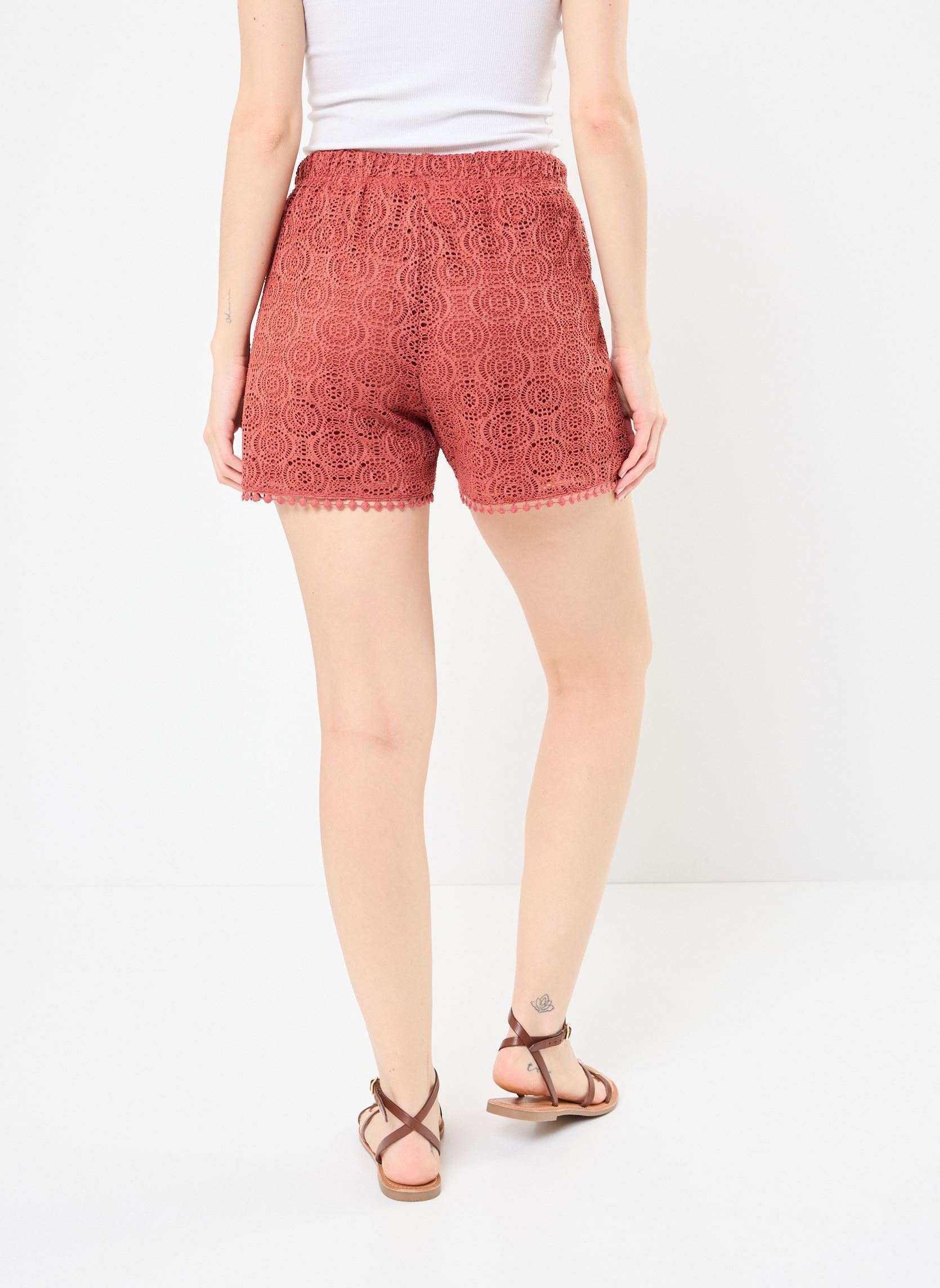 Shorts VMMAYA HW SHORT SHORTS JRS VO femme rouge Vero Moda Shorts VMMAYA HW SHORT SHORTS JRS VO femme rouge Marsala