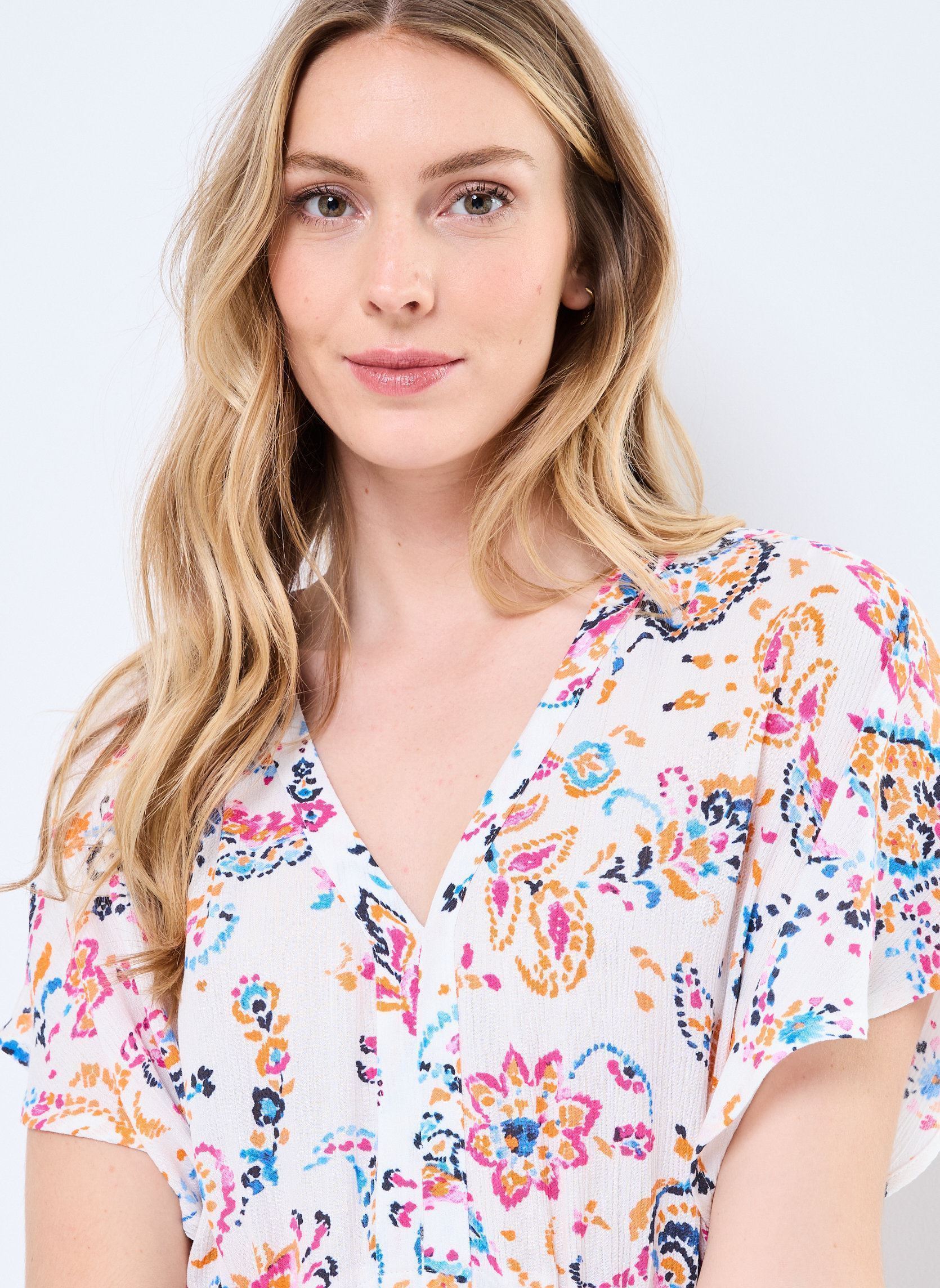 Lange Kleider VMMENNY SS 7/8 KAFTAN WVN GA damen weiß Vero Moda Lange Kleider VMMENNY SS 7/8 KAFTAN WVN GA damen weiß Cloud Dancer