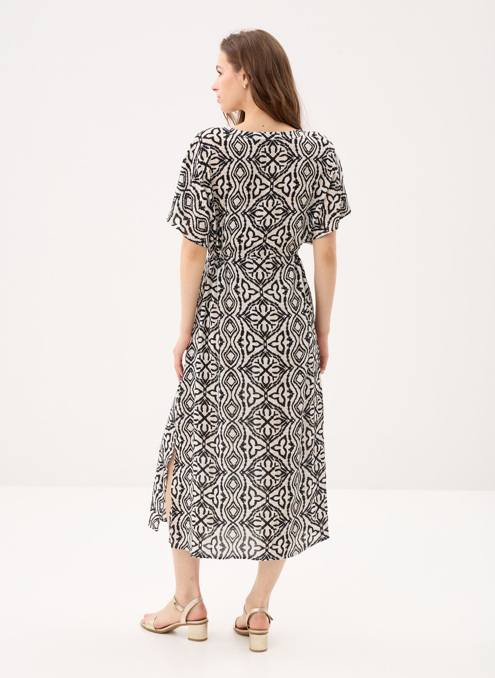 Lange Kleider VMMENNY SS 7/8 KAFTAN WVN GA damen beige Vero Moda Lange Kleider VMMENNY SS 7/8 KAFTAN WVN GA damen beige Birch