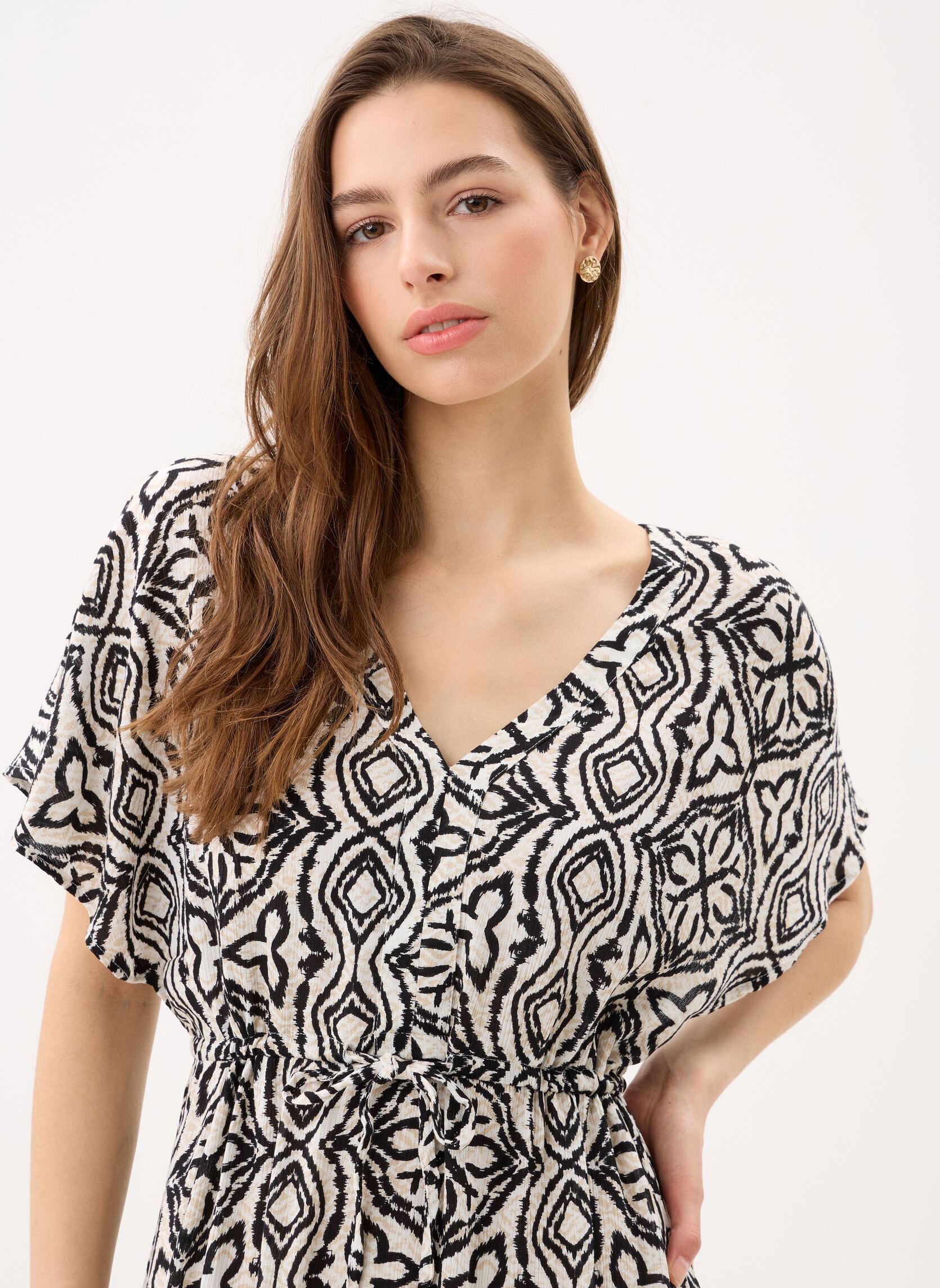Lange Kleider VMMENNY SS 7/8 KAFTAN WVN GA damen beige Vero Moda Lange Kleider VMMENNY SS 7/8 KAFTAN WVN GA damen beige Birch