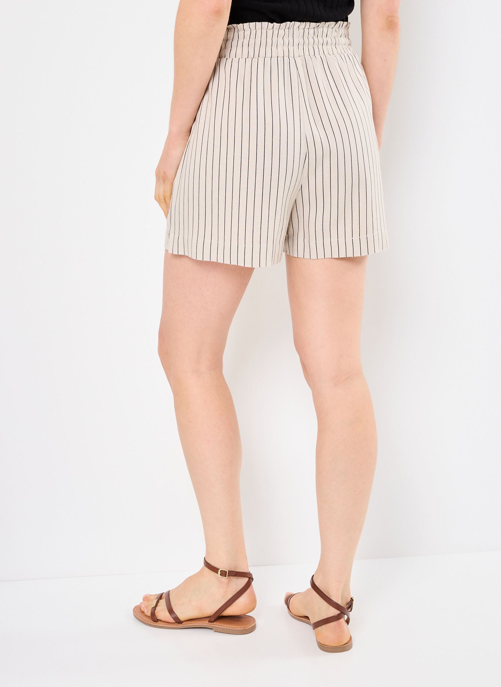 Shorts VMMYMILO HW PAPERBAG SHORTS WVN GA femme gris Vero Moda Shorts VMMYMILO HW PAPERBAG SHORTS WVN GA femme gris SILVER LINING