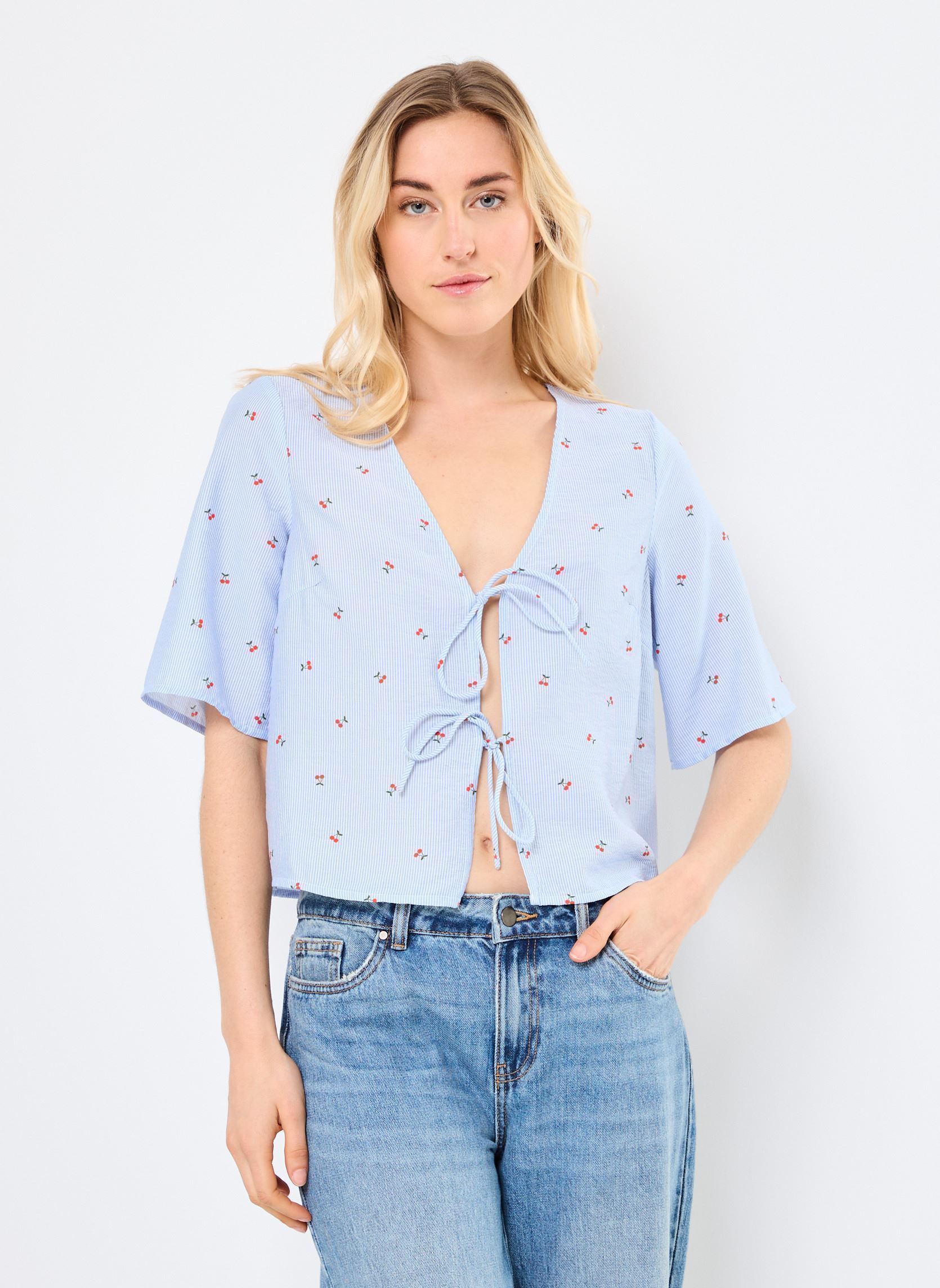 Vêtements Vero Moda VMODETTE 24 TIE TOP WVN GA pour Accessoires