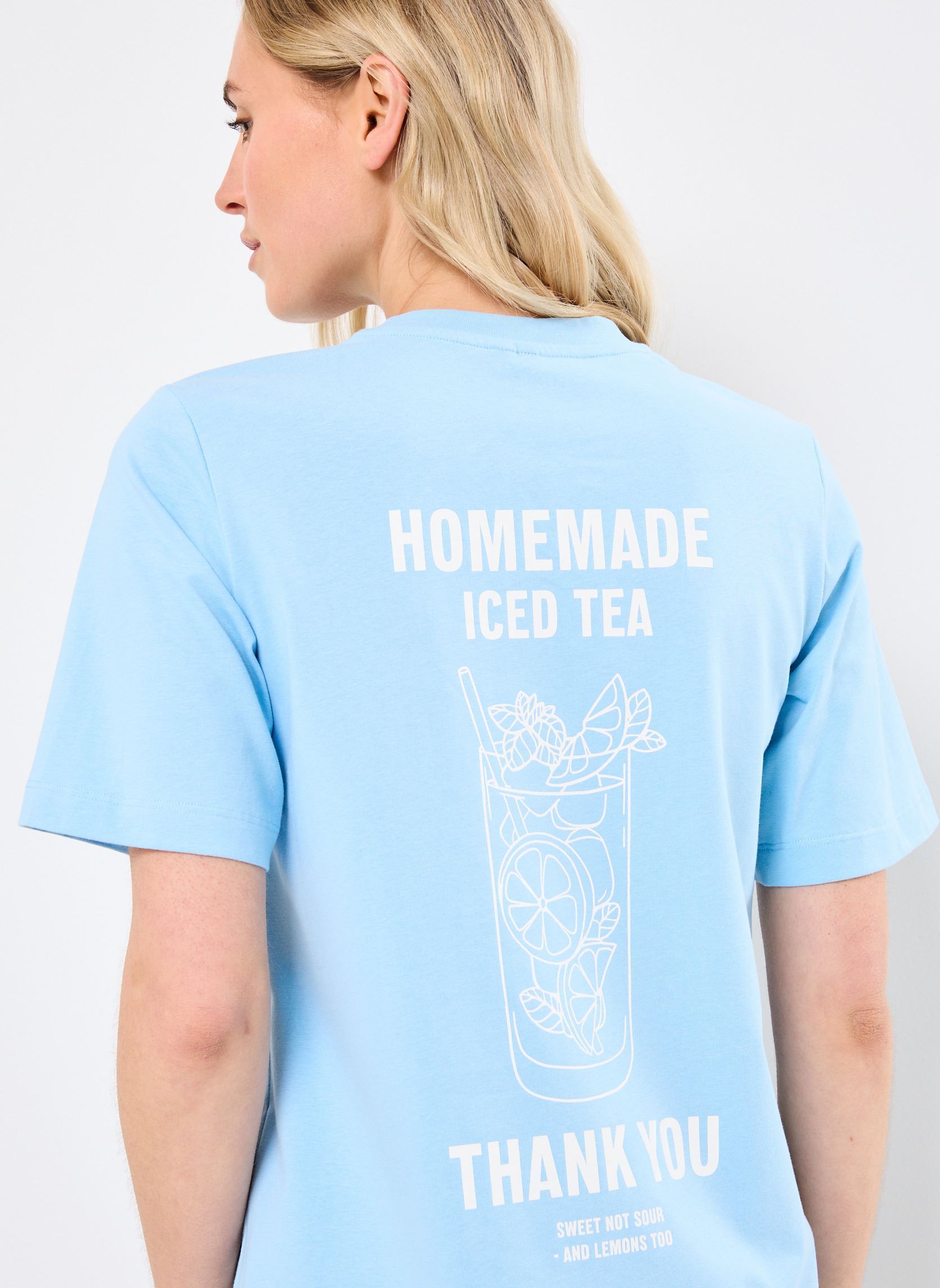 T-shirt a maniche corte VMSANNE DEMI SS TOP BOX JRS GA donna blu Vero Moda T-shirt a maniche corte VMSANNE DEMI SS TOP BOX JRS GA donna blu Airy Blue