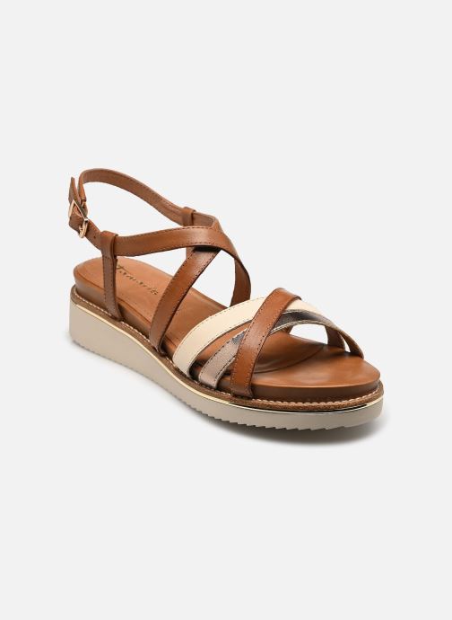 Tamaris Sandalen met sleehak en plateau 28237-44 dames bruin