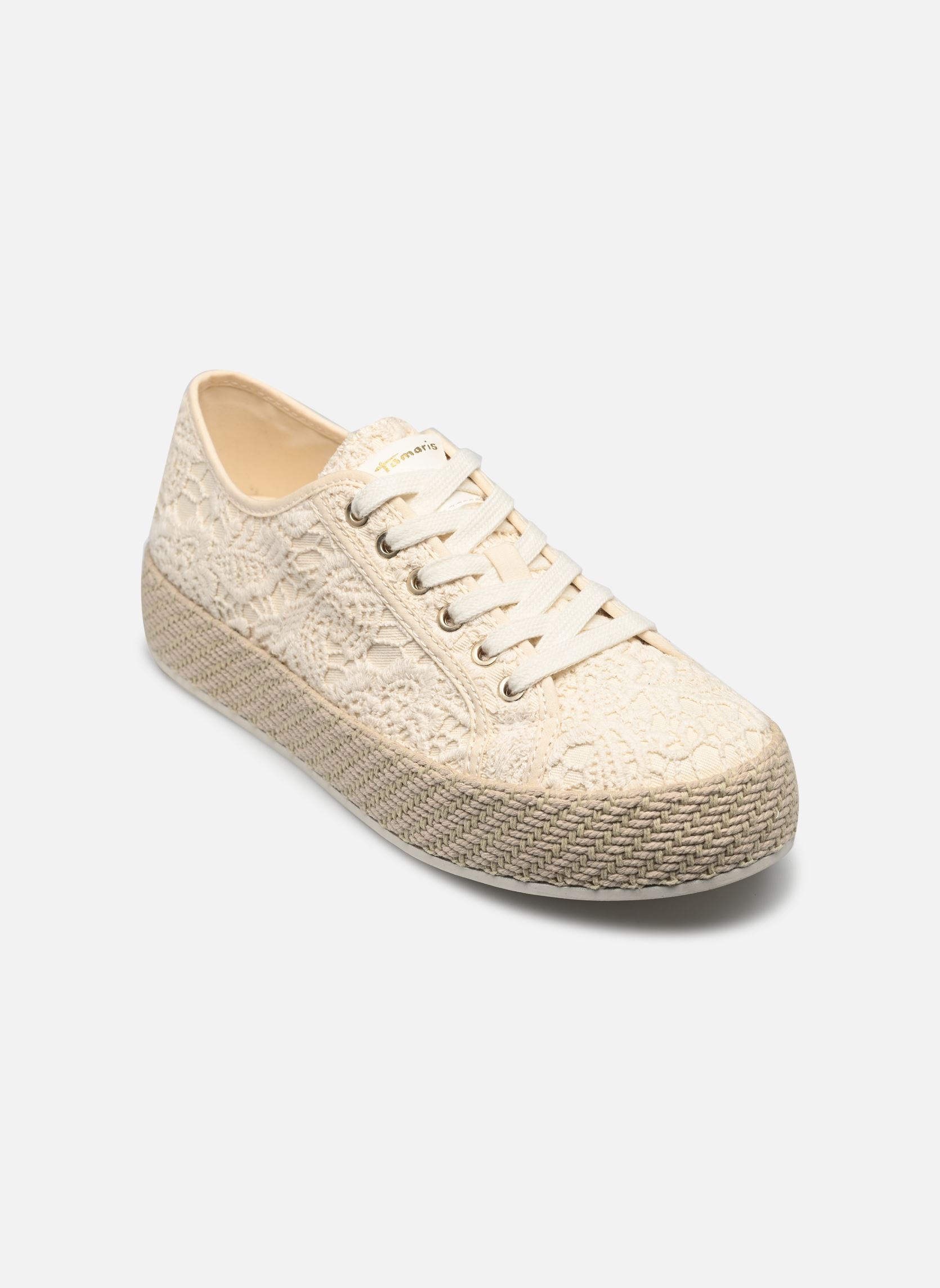 Niedrige Sneaker 23625-44 damen weiß Tamaris Niedrige Sneaker 23625-44 damen weiß IVORY MACRAMEE