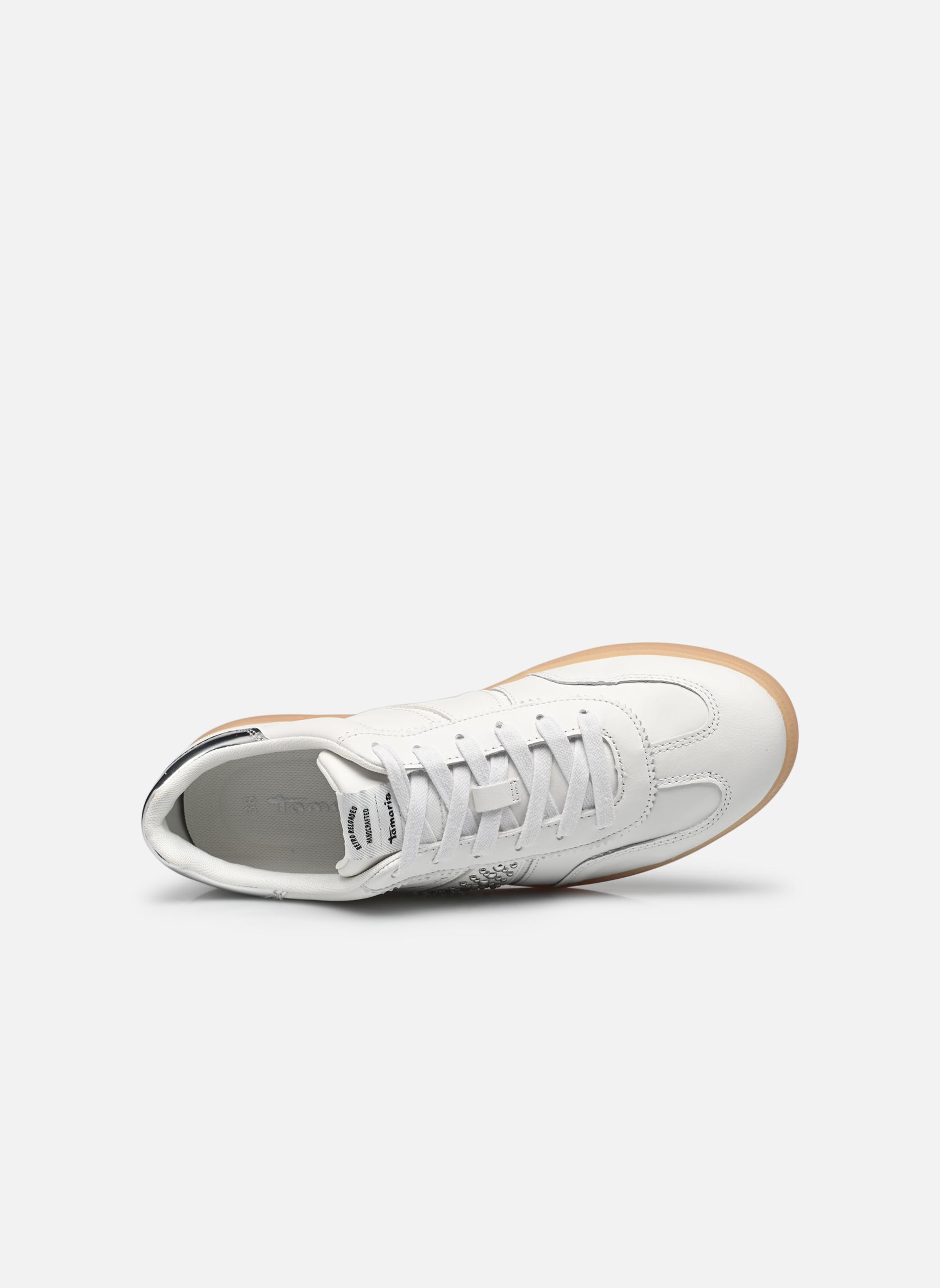 Niedrige Sneaker 23824-44 damen weiß Tamaris Niedrige Sneaker 23824-44 damen weiß WHITE/SILVER