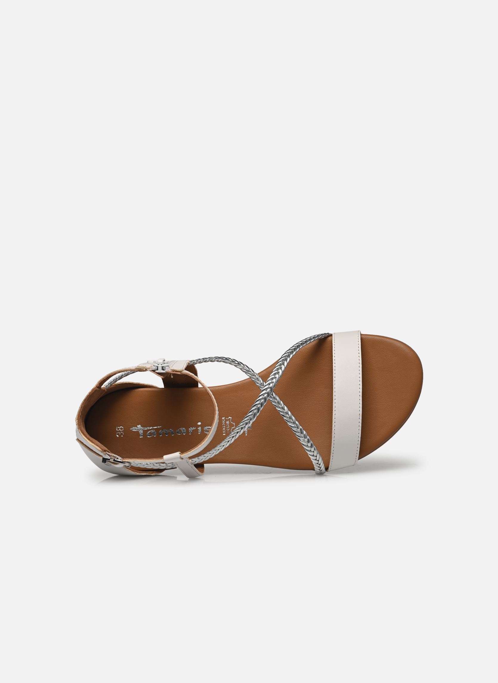 Flache Sandalen 28138-44 damen weiß Tamaris Flache Sandalen 28138-44 damen weiß WHITE COMB