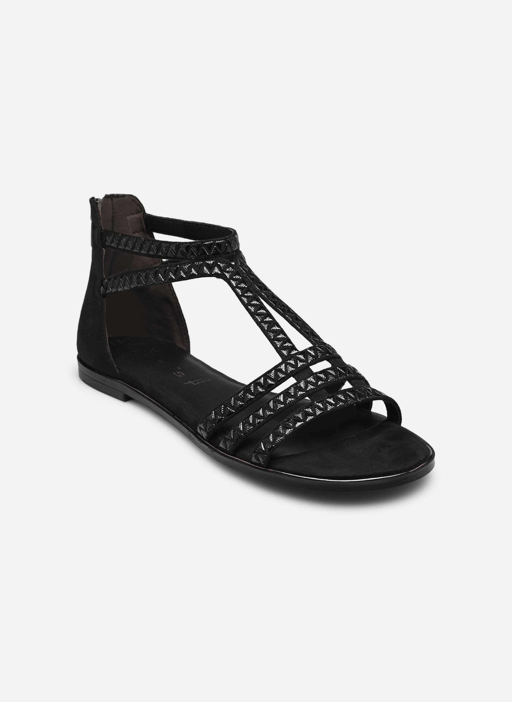 Platte sandalen 28149-44 dames zwart Tamaris Platte sandalen 28149-44 dames zwart BLACK UNI
