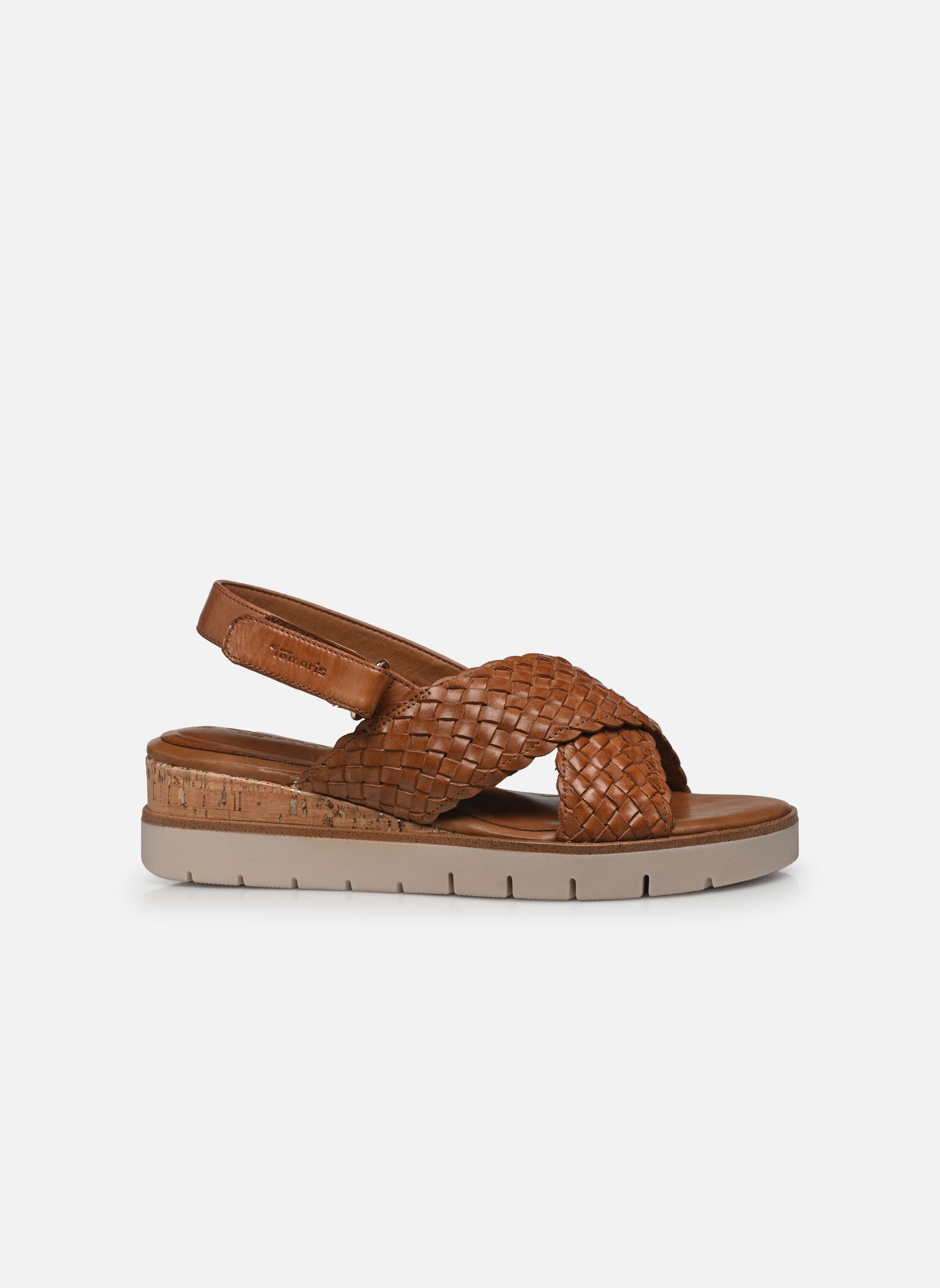 Sandalen met sleehak en plateau 28251-44 dames bruin Tamaris Sandalen met sleehak en plateau 28251-44 dames bruin COGNAC