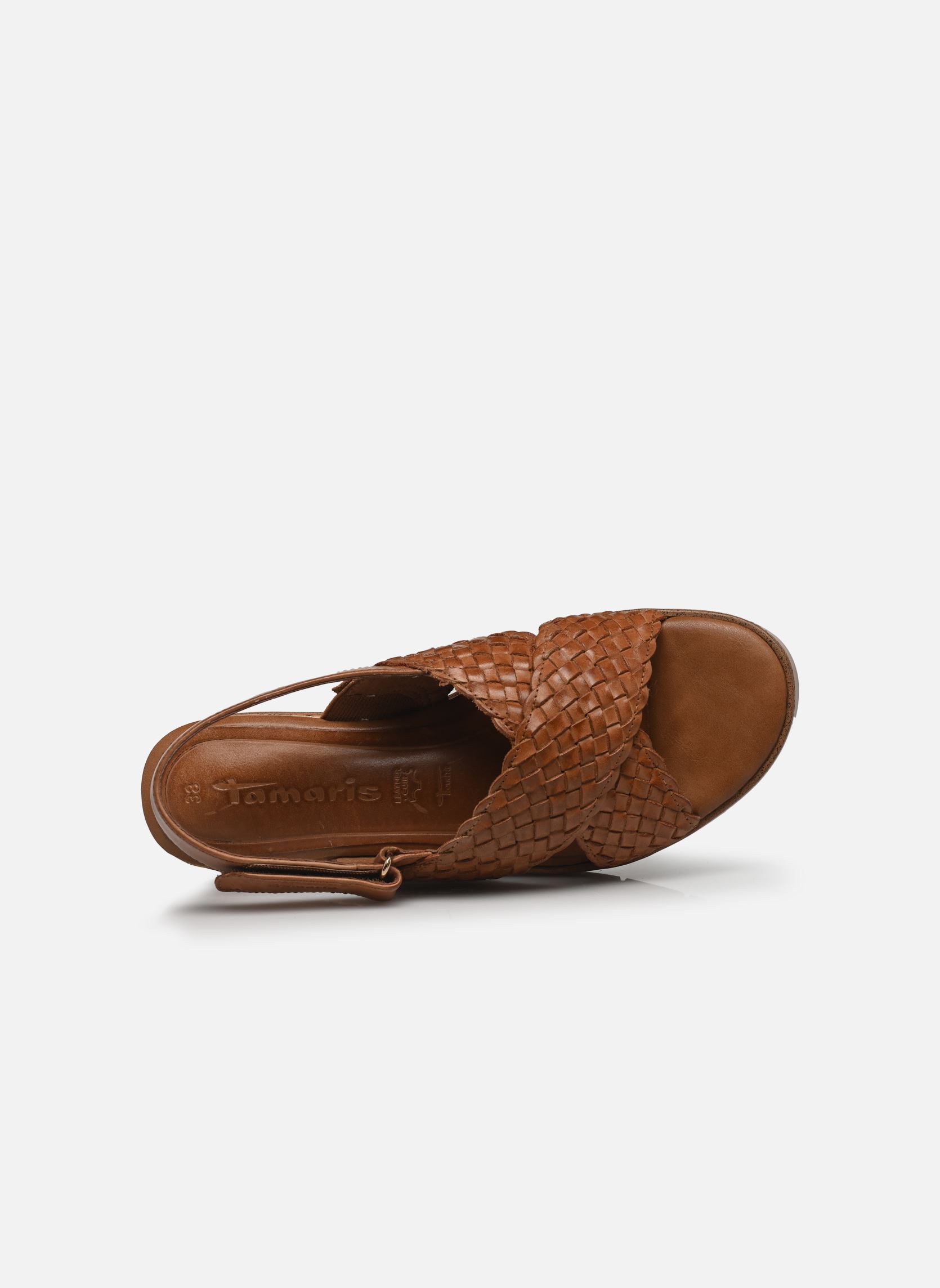 Sandalen met sleehak en plateau 28251-44 dames bruin Tamaris Sandalen met sleehak en plateau 28251-44 dames bruin COGNAC