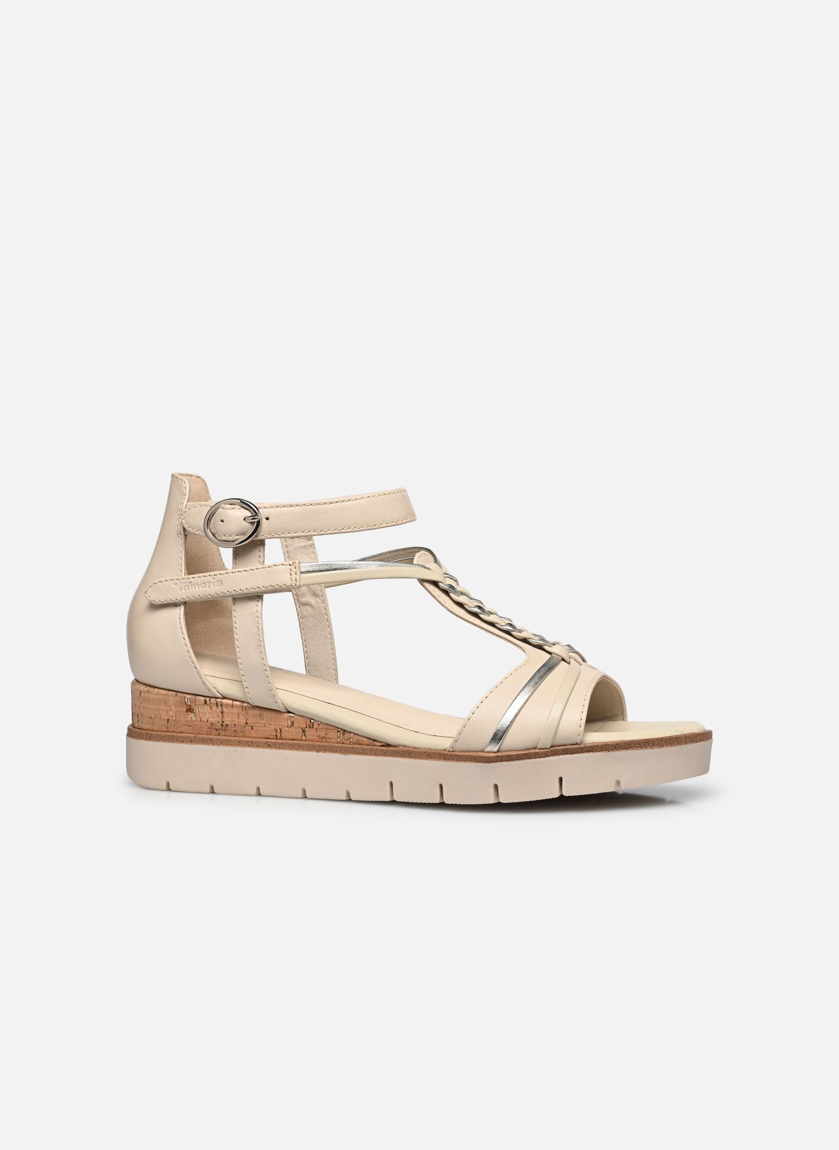 Sandales compensées et plateformes 28256-44 femme beige Tamaris Sandales compensées et plateformes 28256-44 femme beige IVORY COMB
