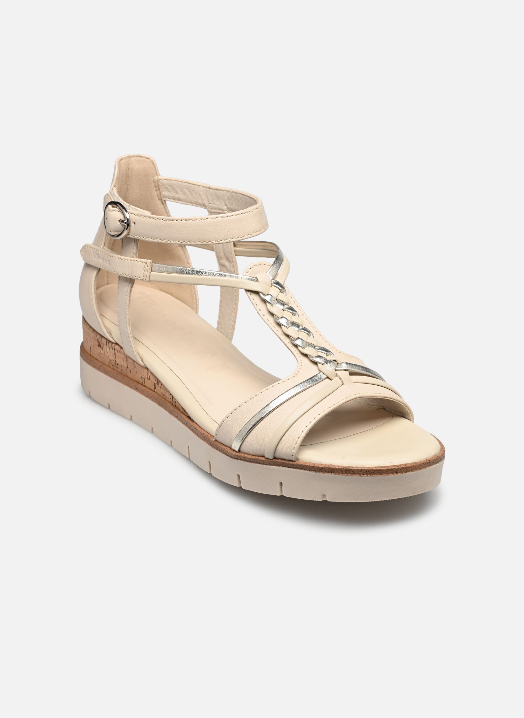 Sandales compensées et plateformes 28256-44 femme beige Tamaris Sandales compensées et plateformes 28256-44 femme beige IVORY COMB