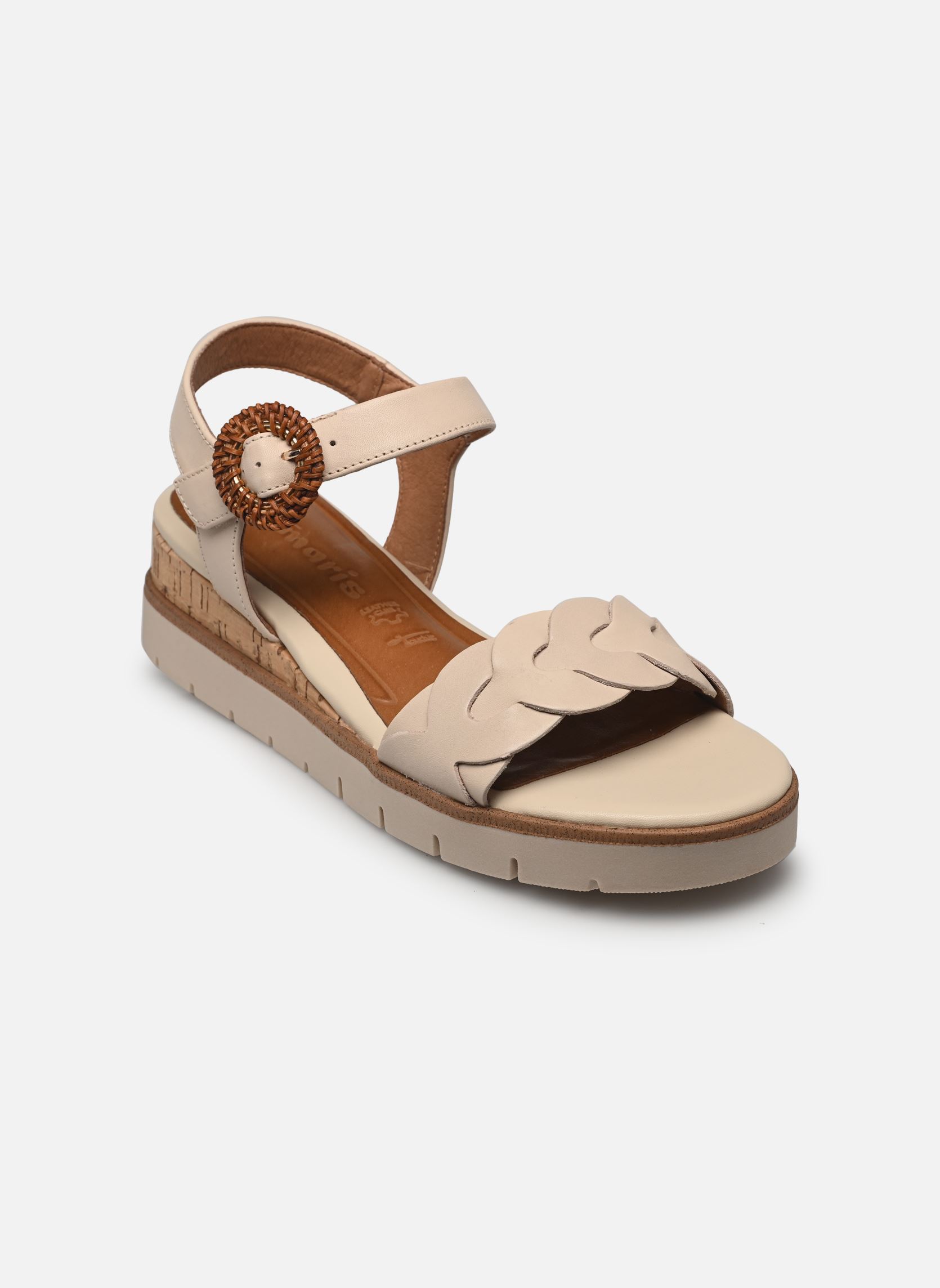 Sandalias y plataformas de cuña 28258-44 mujer beige Tamaris Sandalias y plataformas de cuña 28258-44 mujer beige IVORY