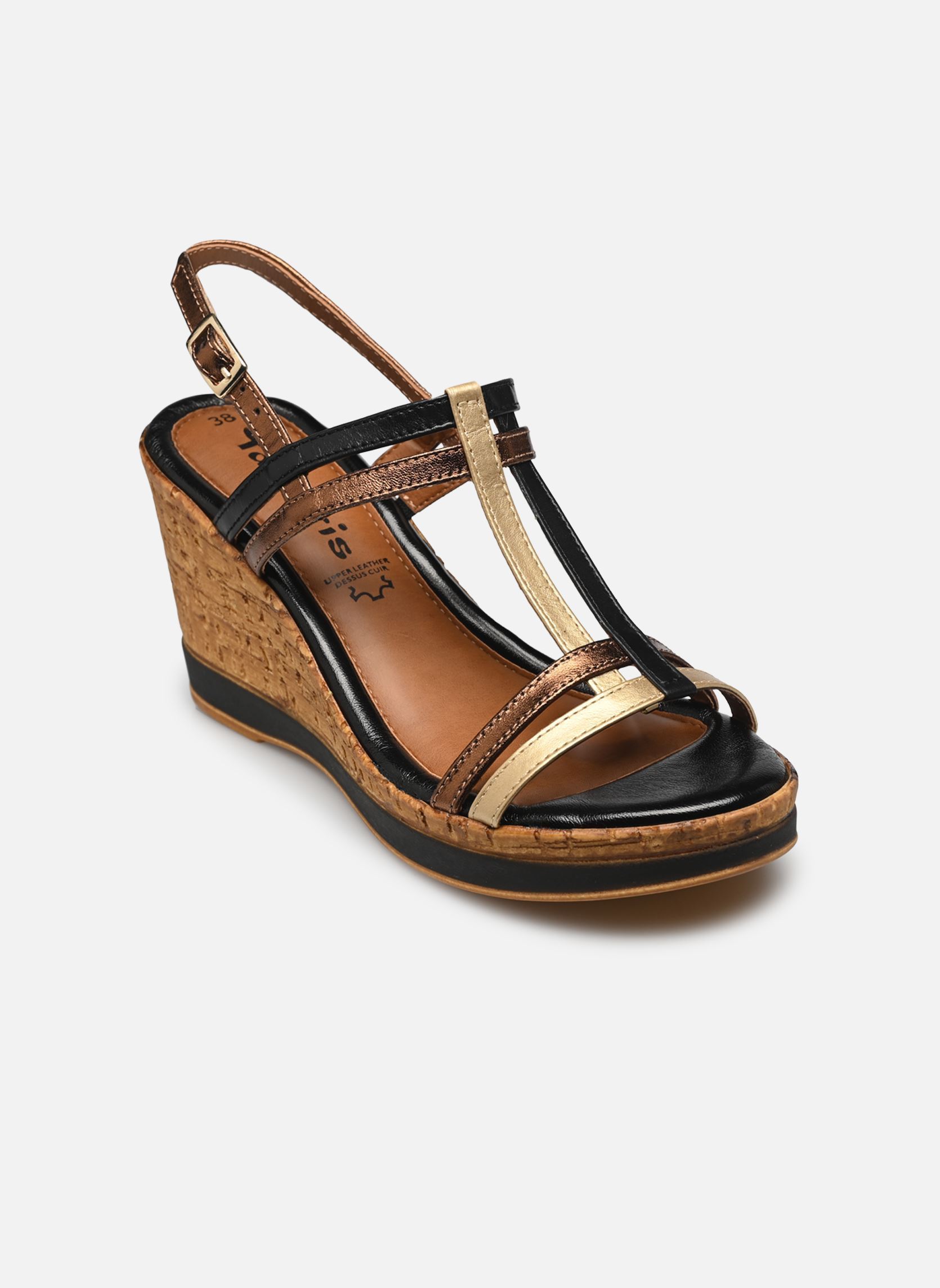 Sandales Compensées Bandolino Taille 9 - Cuir Marron - Occasion