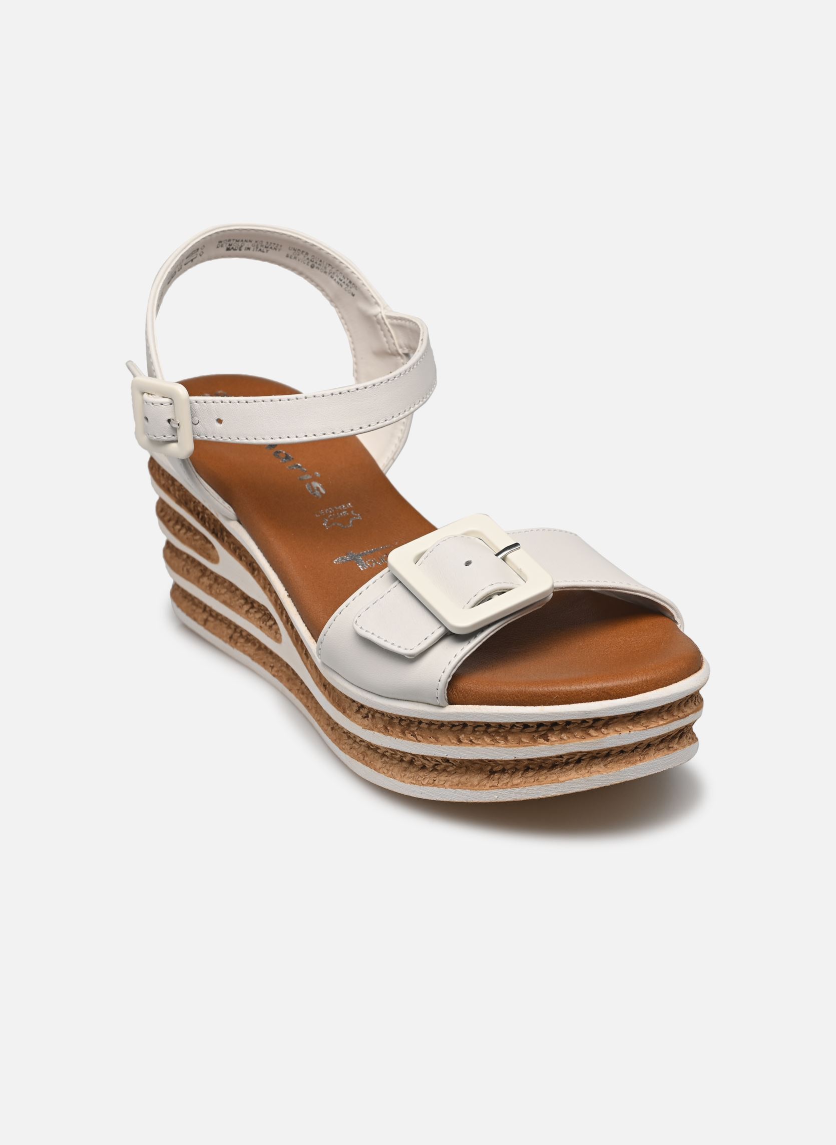 Sandales compensées et plateformes 28310-44 femme blanc Tamaris Sandales compensées et plateformes 28310-44 femme blanc WHITE