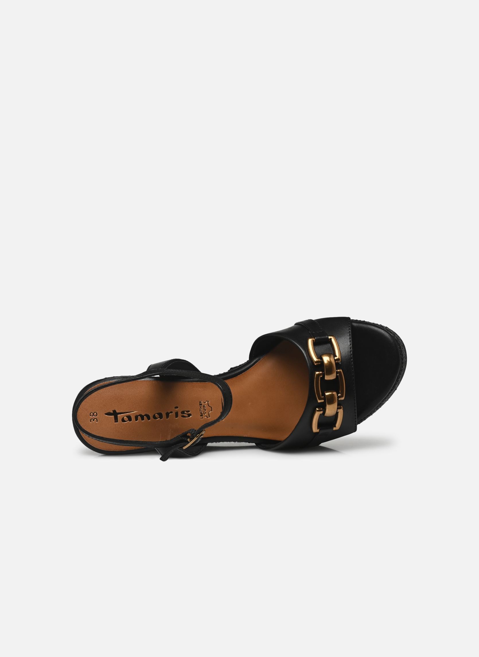 Sandalen met sleehak en plateau 28317-44 dames zwart Tamaris Sandalen met sleehak en plateau 28317-44 dames zwart BLACK