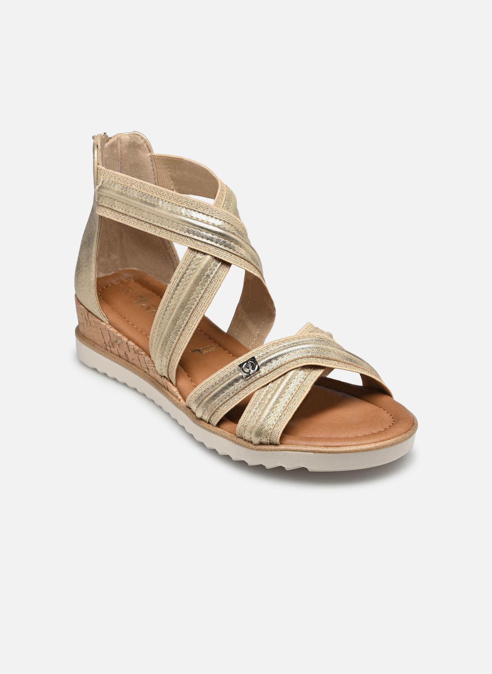 Sandalen met sleehak en plateau 28701-44 dames goud en brons Tamaris Sandalen met sleehak en plateau 28701-44 dames goud en brons LIGHT GOLD