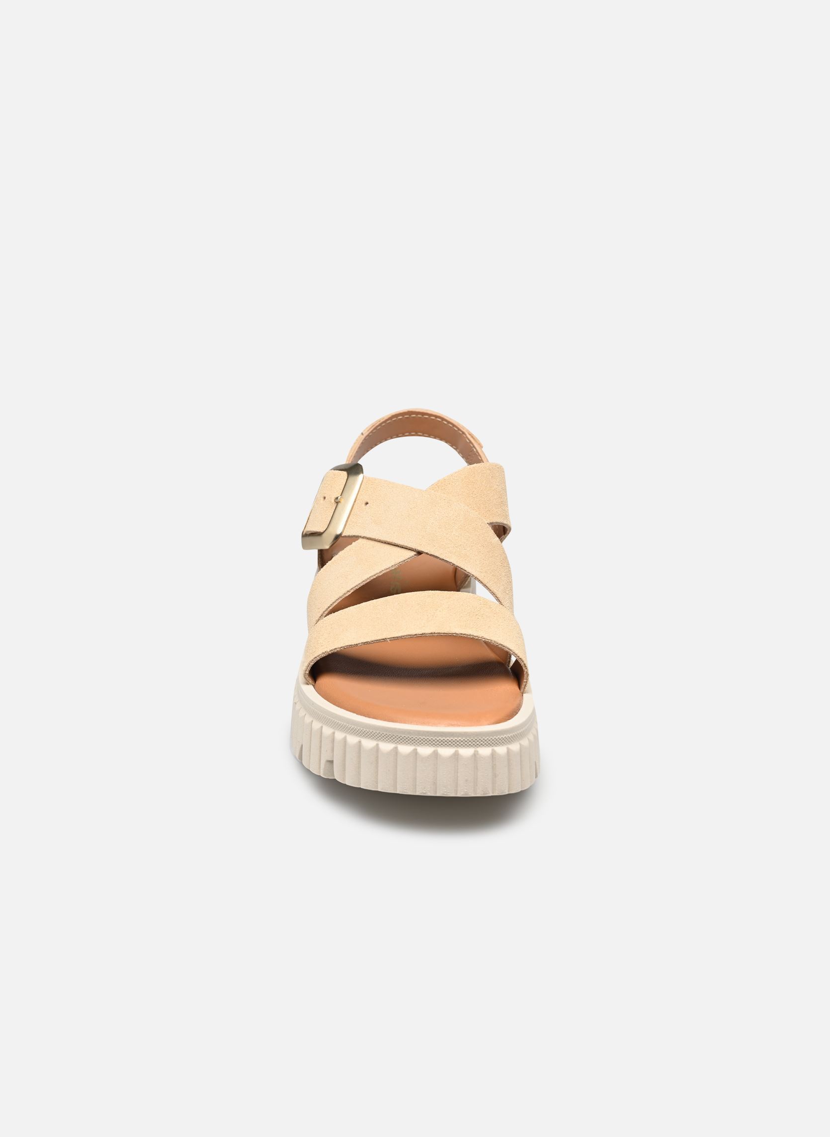 Sandalen met sleehak en plateau 28705-44 dames beige Tamaris Sandalen met sleehak en plateau 28705-44 dames beige BEIGE