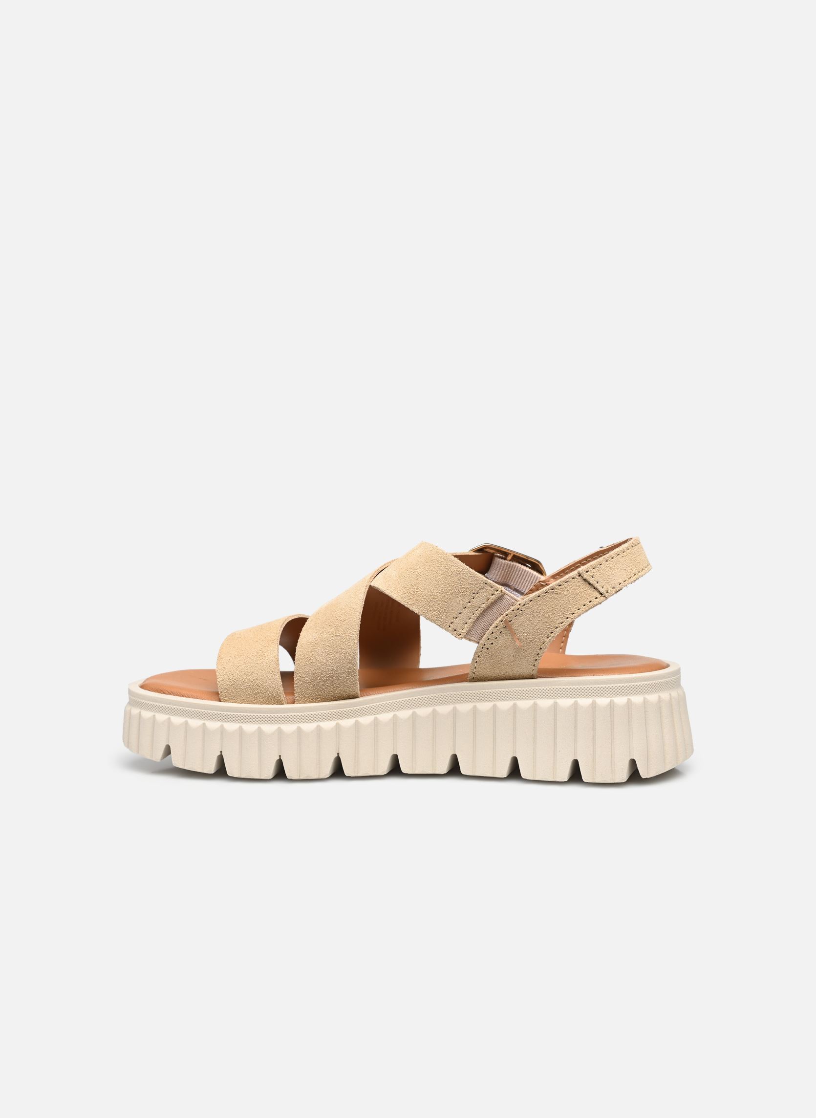Sandalen met sleehak en plateau 28705-44 dames beige Tamaris Sandalen met sleehak en plateau 28705-44 dames beige BEIGE