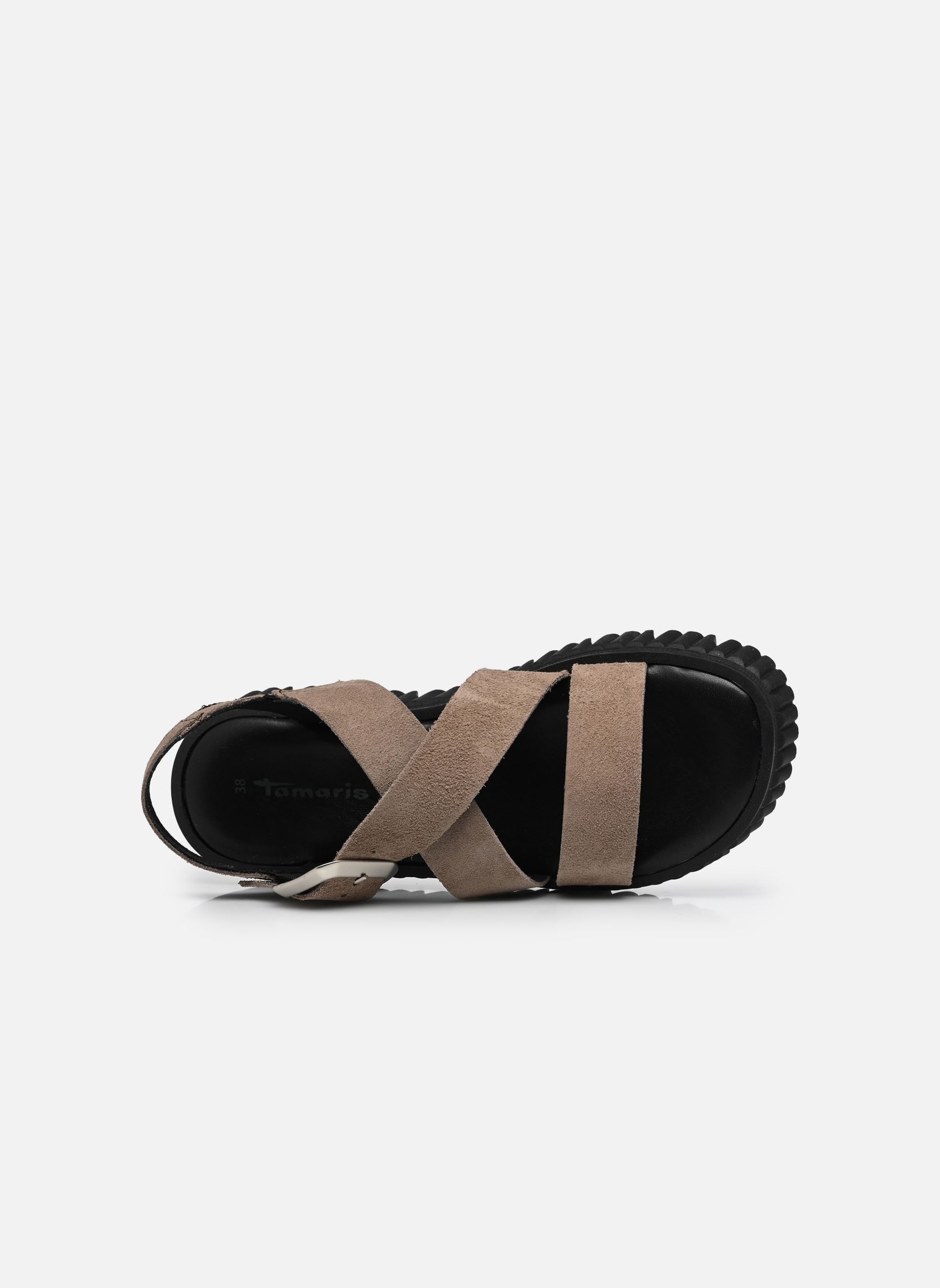 Sandalen met sleehak en plateau 28705-44 dames beige Tamaris Sandalen met sleehak en plateau 28705-44 dames beige TAUPE