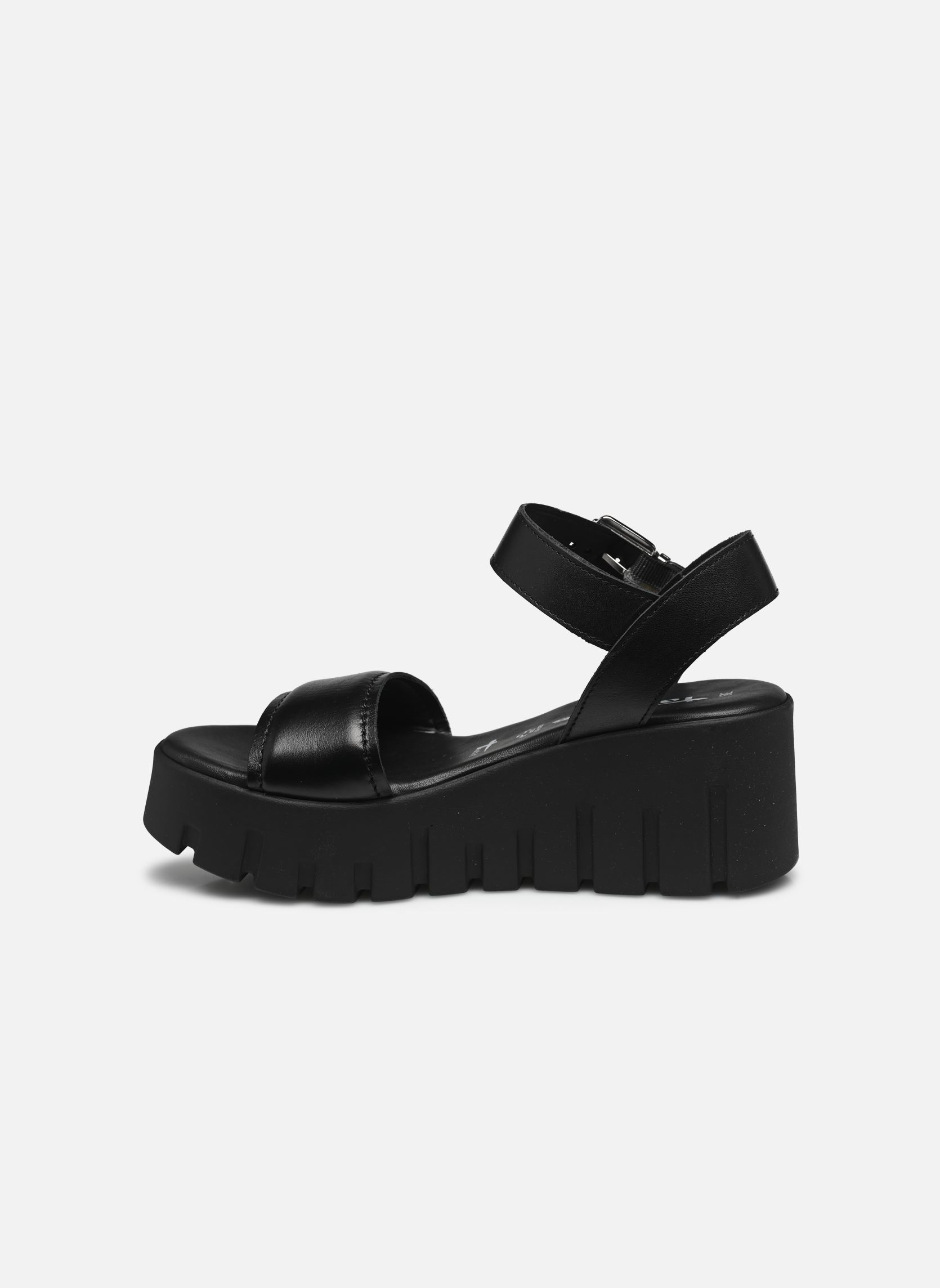 Sandalias y plataformas de cuña 28712-42 mujer negro Tamaris Sandalias y plataformas de cuña 28712-42 mujer negro BLACK LEATHER