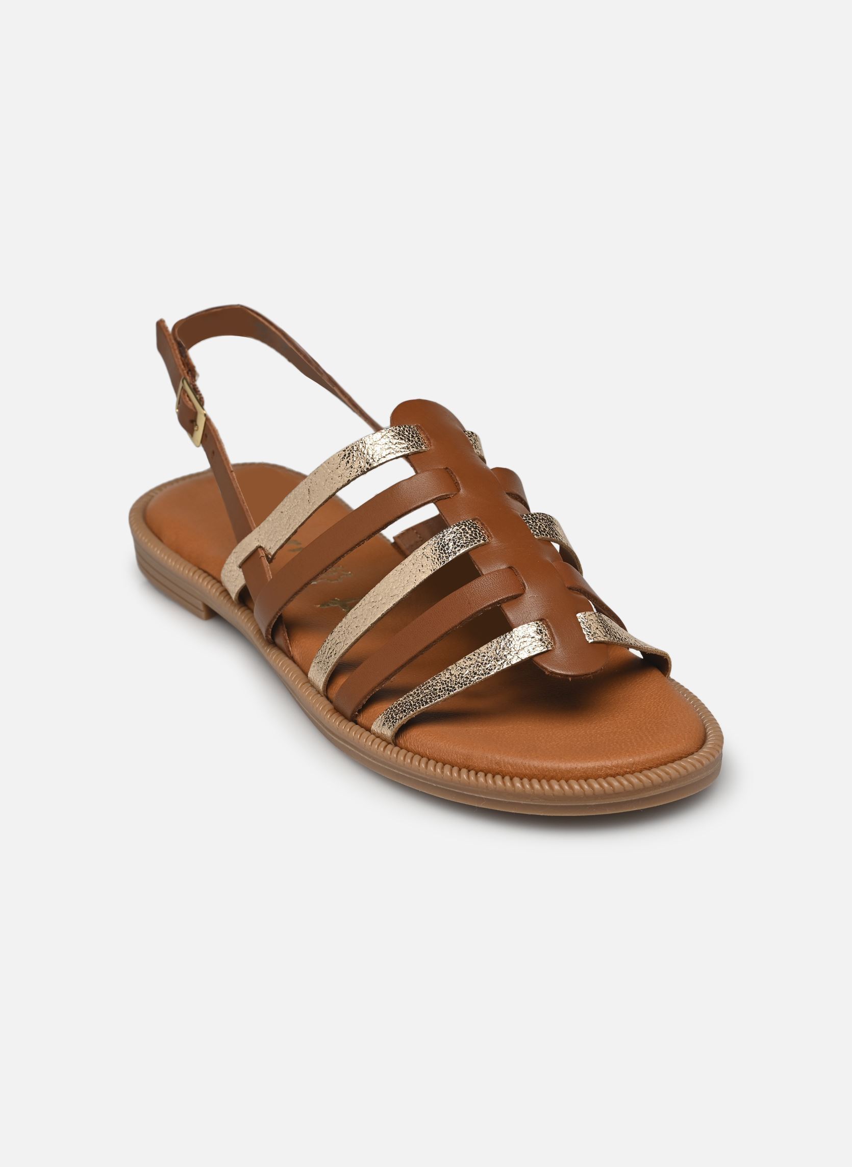 Sandales plates 28104-44 femme marron Tamaris Sandales plates 28104-44 femme marron CUOIO COMB