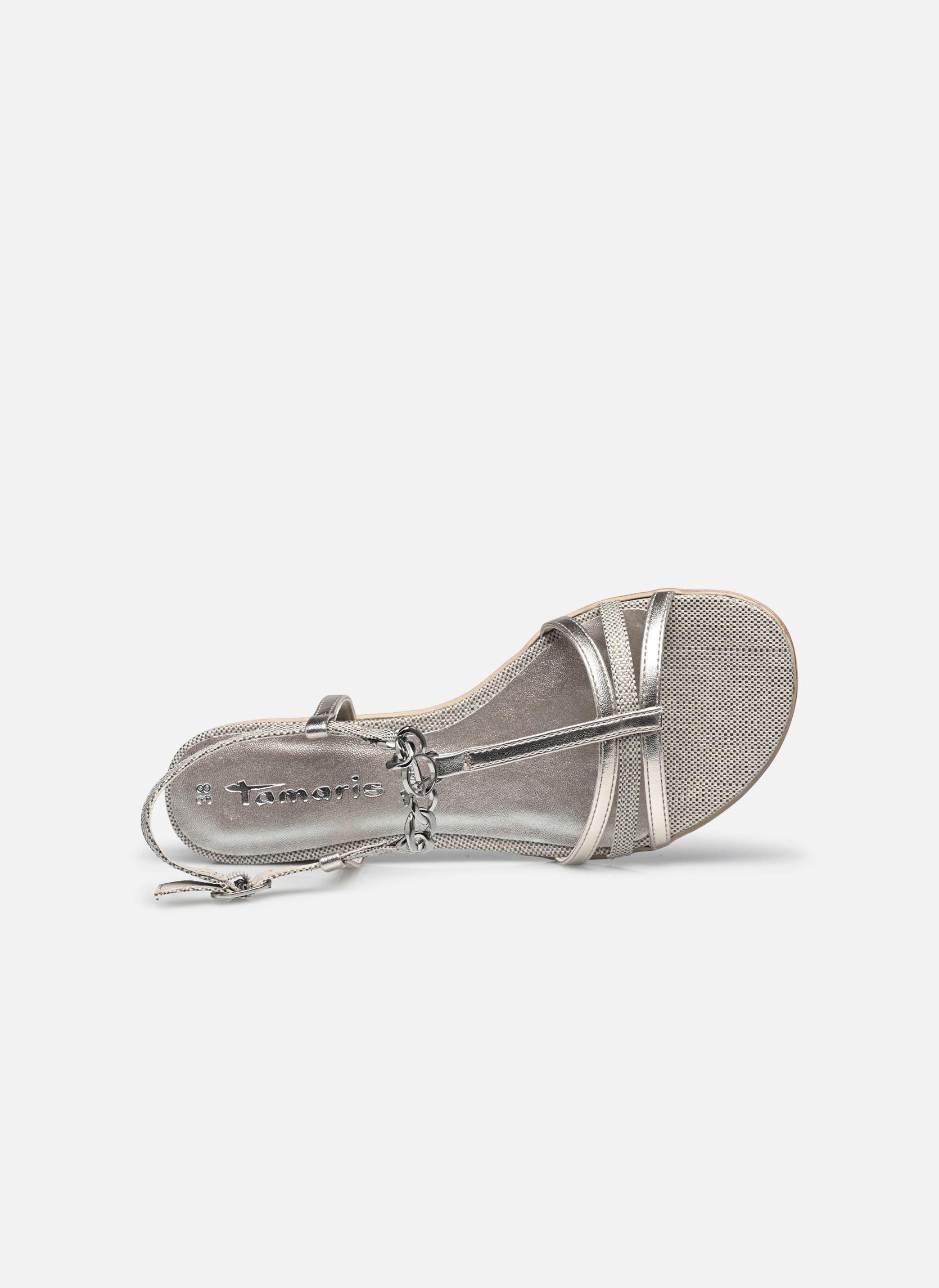 Flache Sandalen 28141-44 damen silber Tamaris Flache Sandalen 28141-44 damen silber PLATINUM COMB