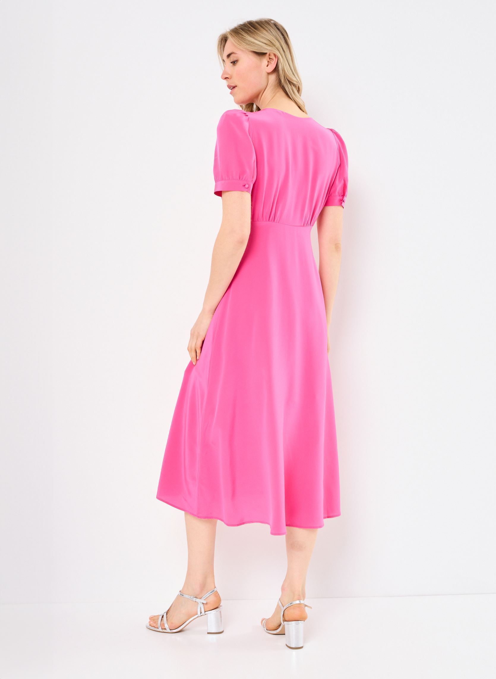 Robes longues FROB30063K femme rose The Kooples Robes longues FROB30063K femme rose PIN27