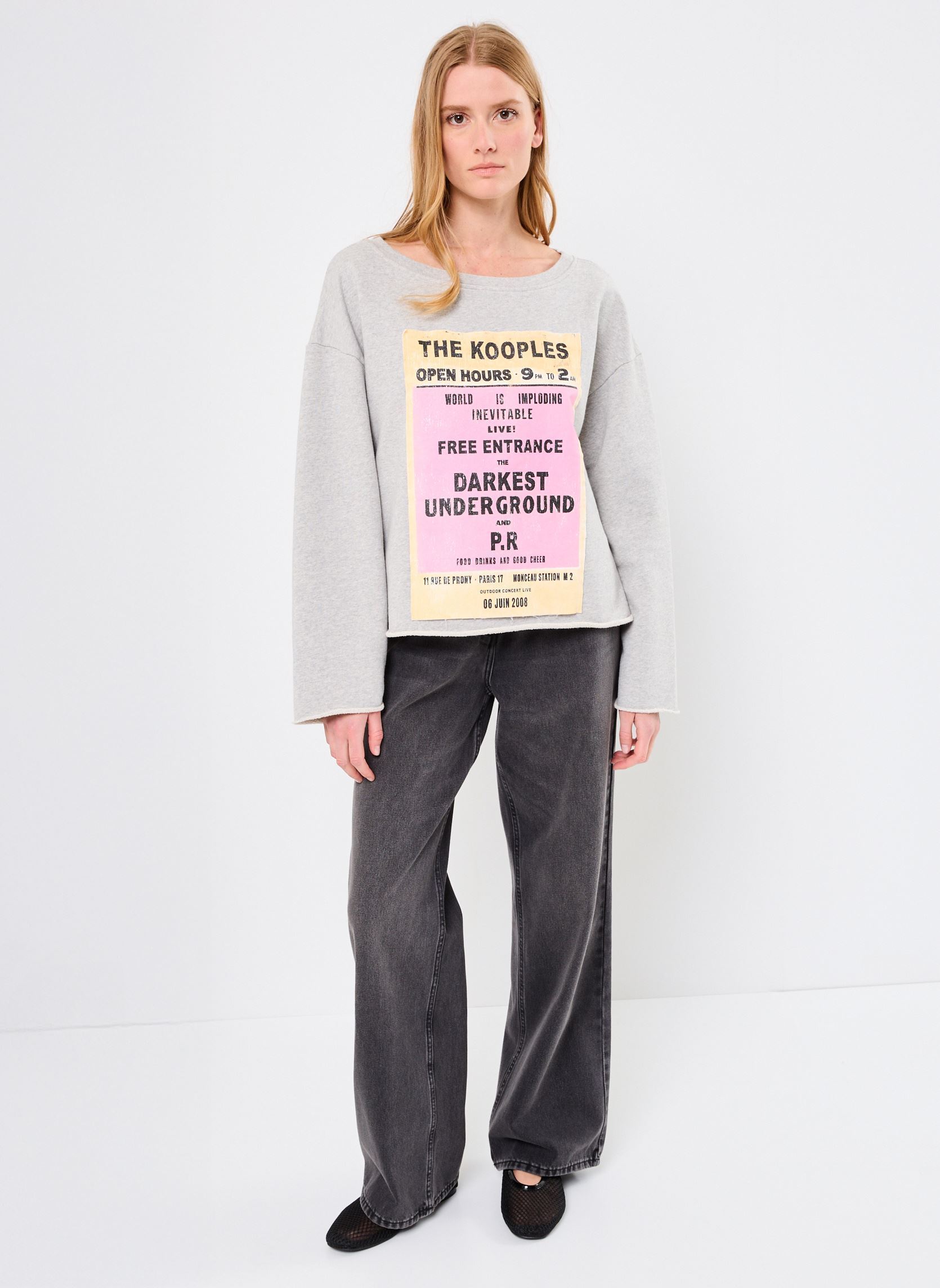 Sweatshirts FSWE30013K femme gris The Kooples Sweatshirts FSWE30013K femme gris GRY23