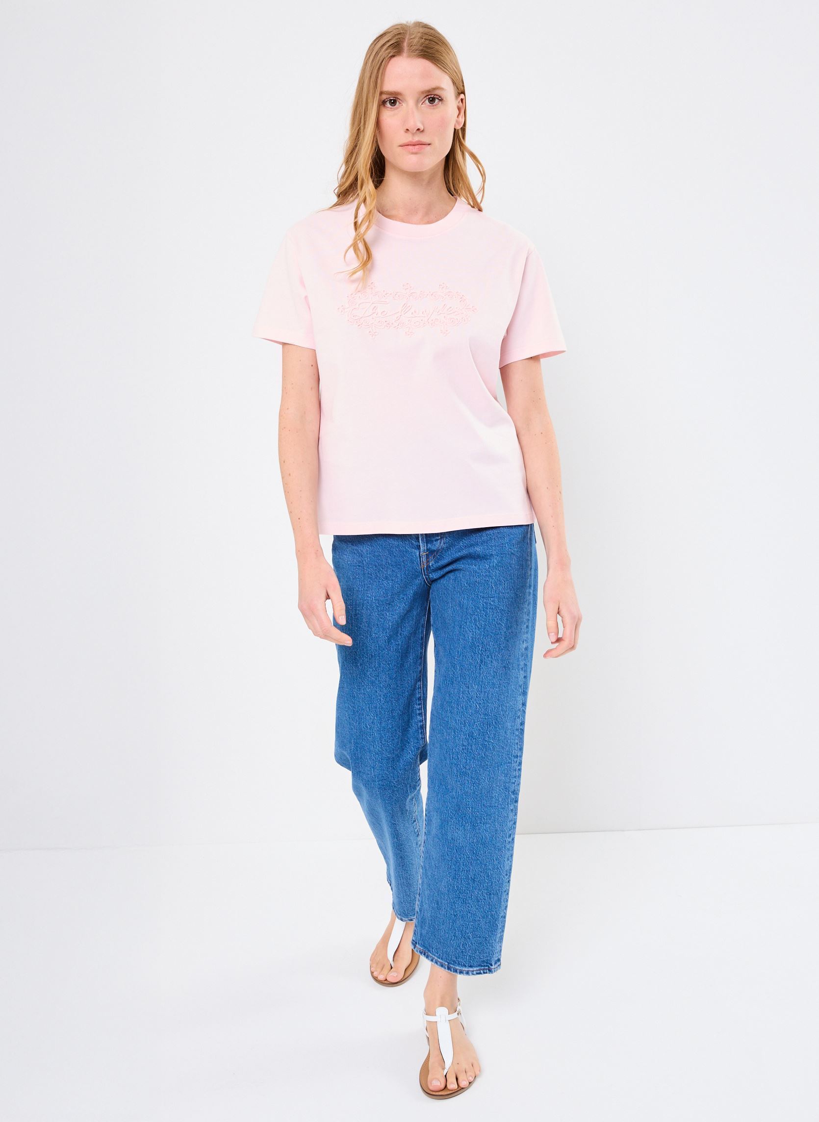 Tee-shirts manches courtes FTSC30008K femme rose The Kooples Tee-shirts manches courtes FTSC30008K femme rose LIL01