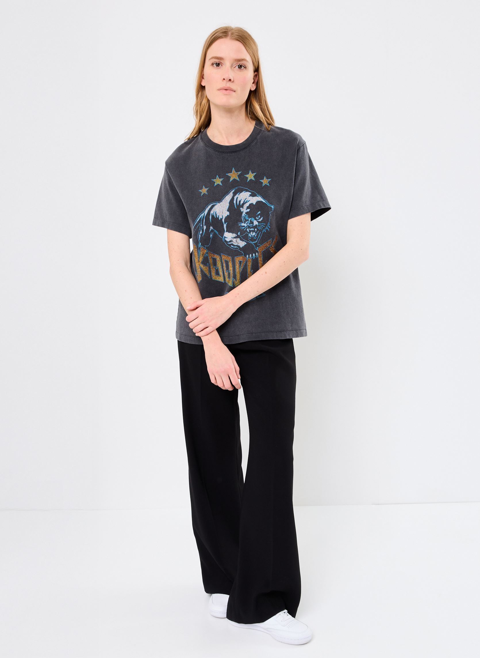 Tee-shirts FTSC30043K femme noir The Kooples Tee-shirts FTSC30043K femme noir BLA55